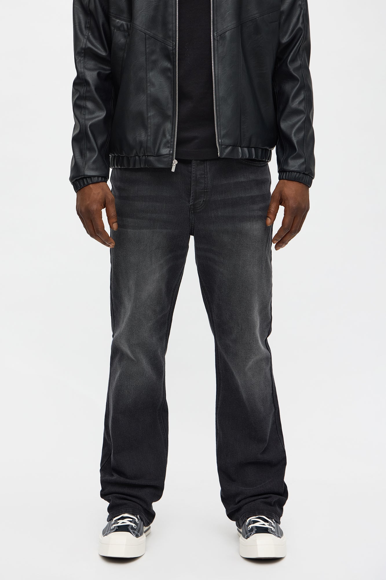 Stacked Slim Flare I'm That Ombre Jean - Black Wash Fashion Nova