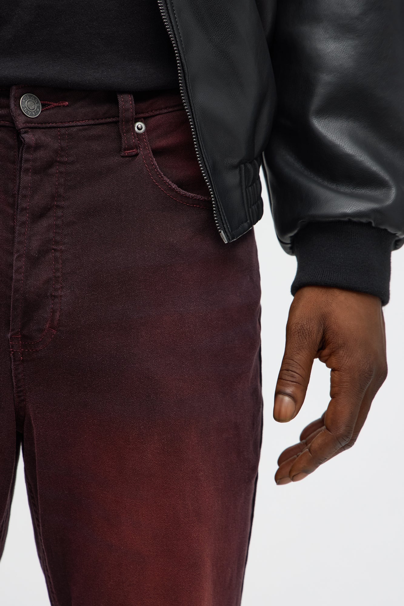 Stacked Slim Flare I'm That Ombre Jean - Burgundy Fashion Nova