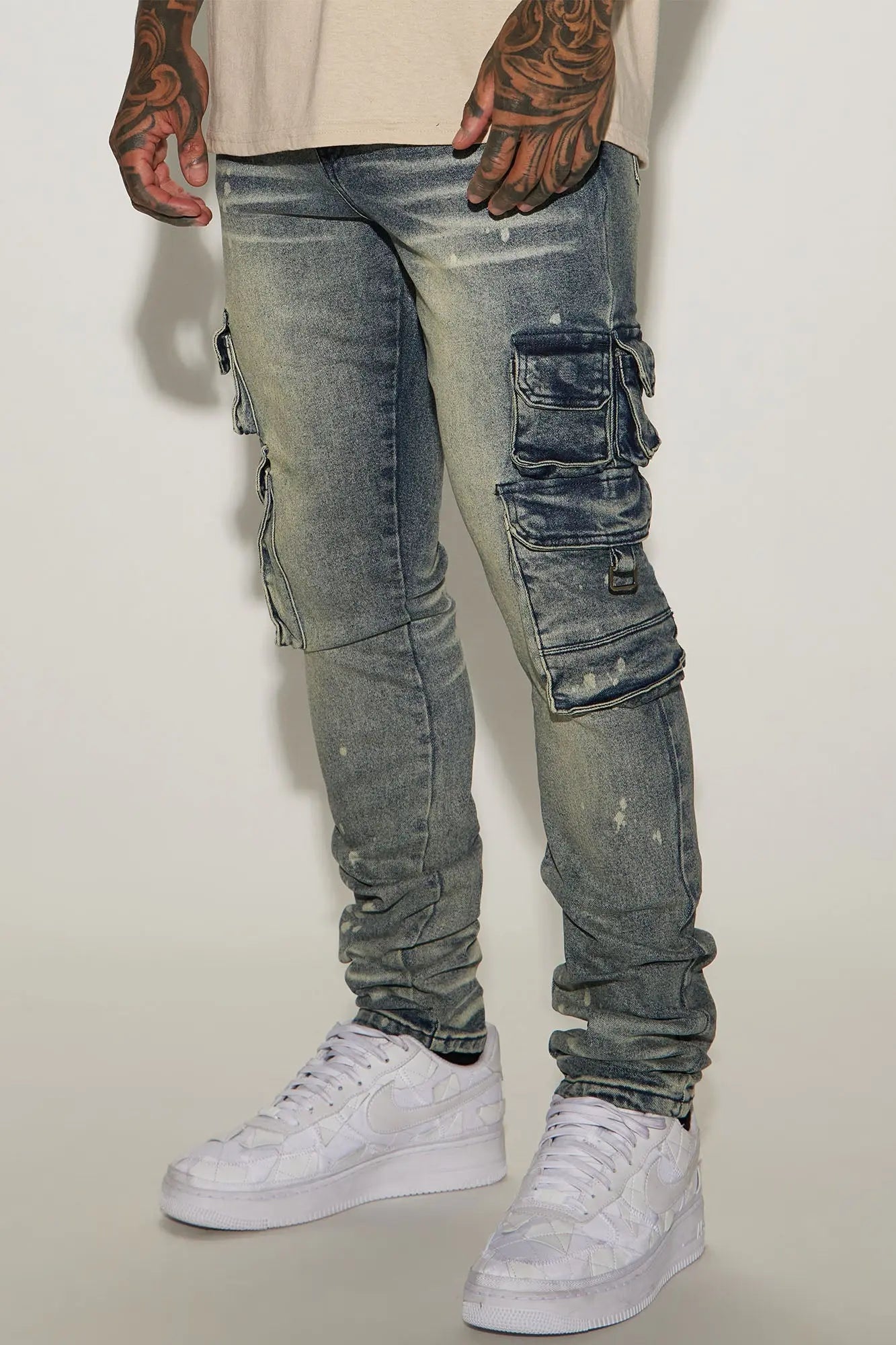 Loaded Stacked Skinny Cargo Jeans - Medium Wash Fashion Nova