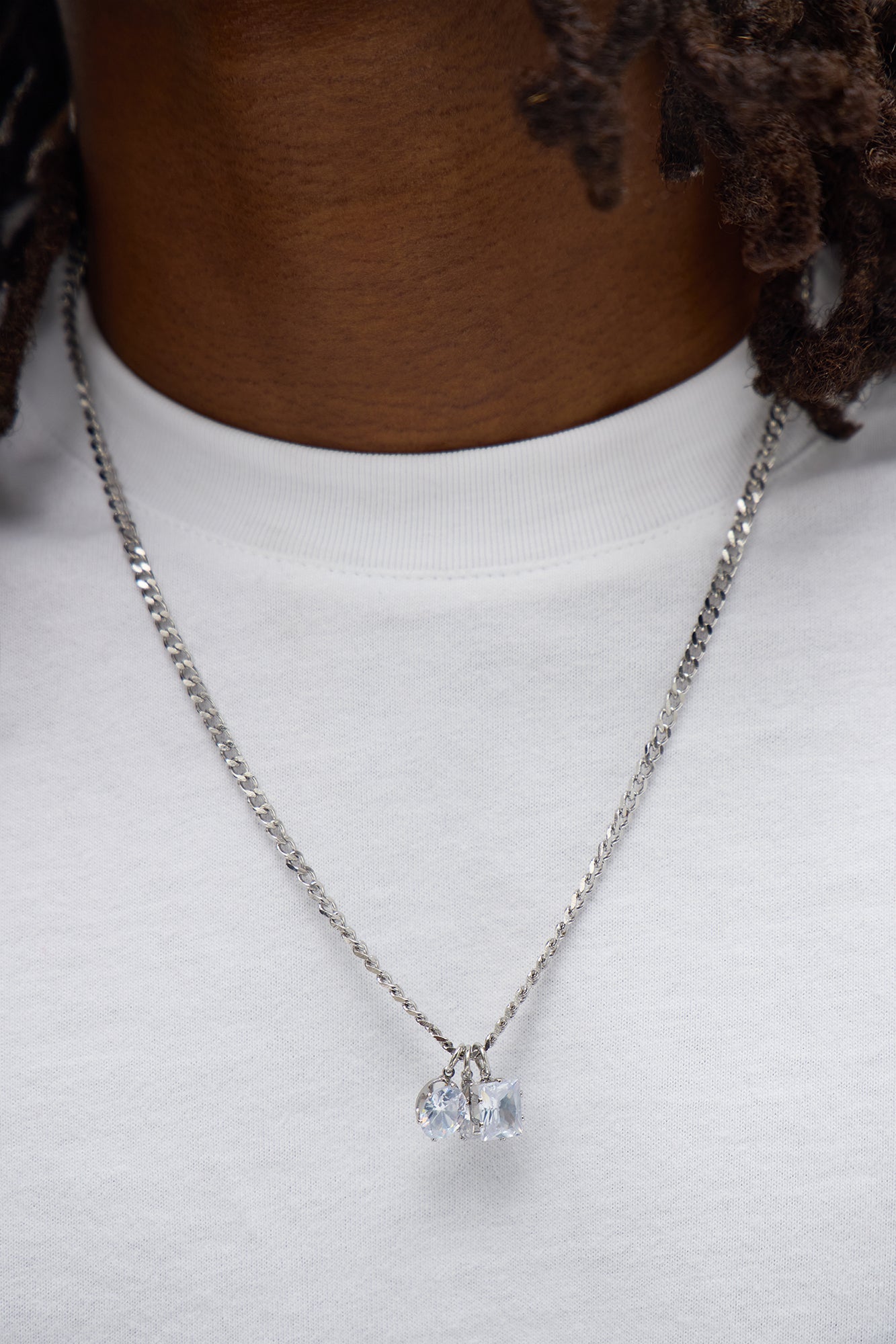 Mixed Multi Pendant Charm Necklace - Silver Fashion Nova