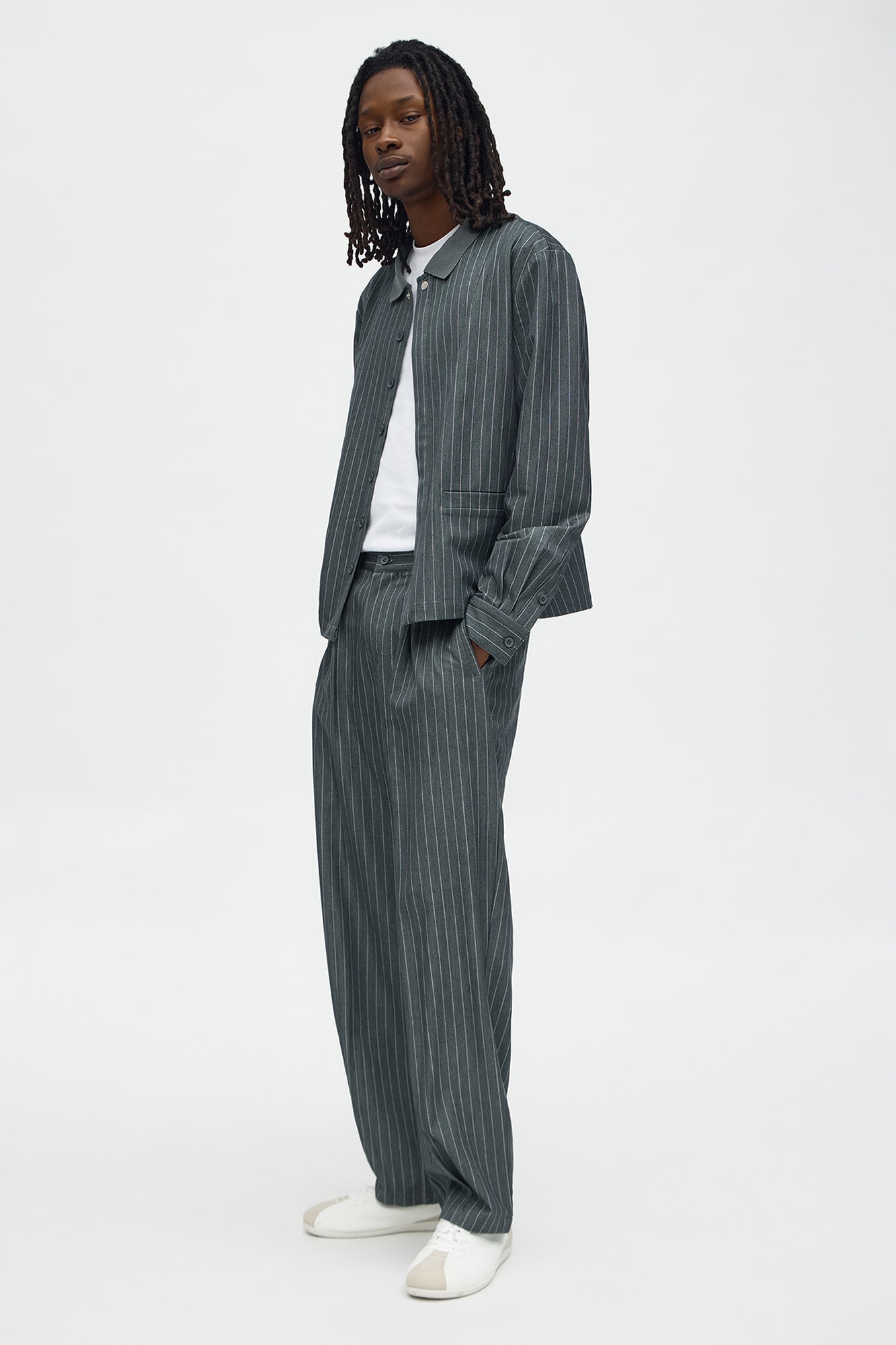 Slim Fit Straight Striped 2.0 Trouser - Dark Grey Fashion Nova
