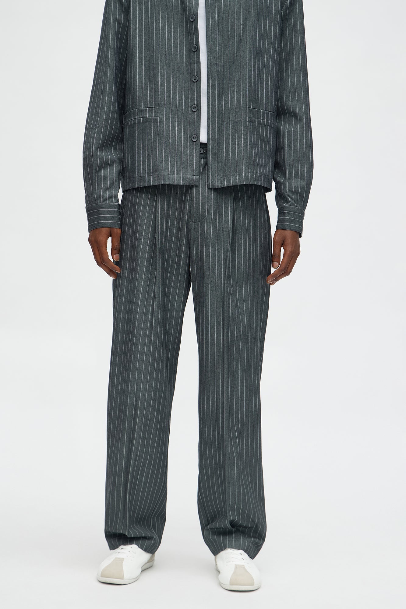 Slim Fit Straight Striped 2.0 Trouser - Dark Grey Fashion Nova