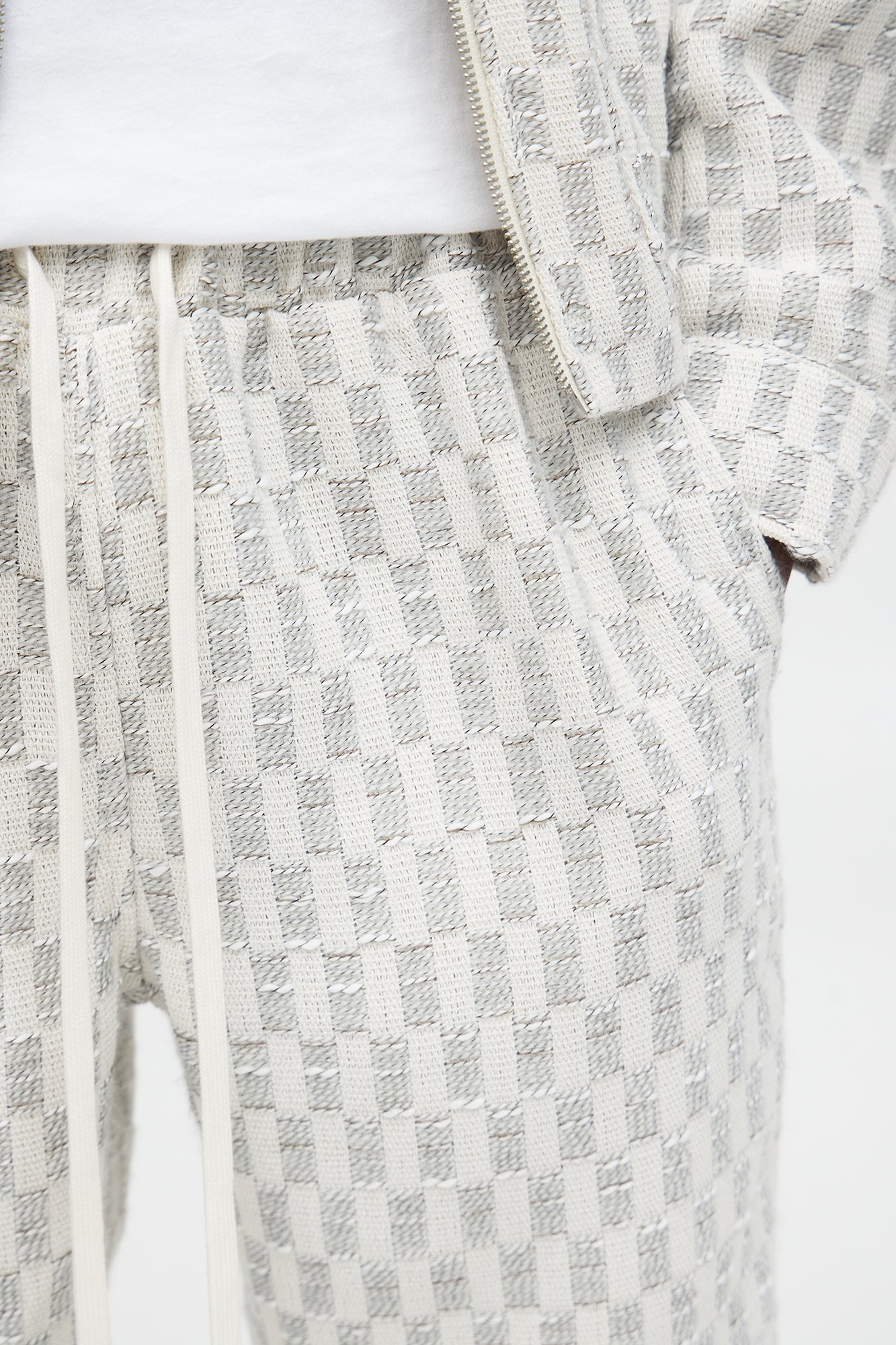 Slim Slit Flare Checker Pant - Cream Fashion Nova