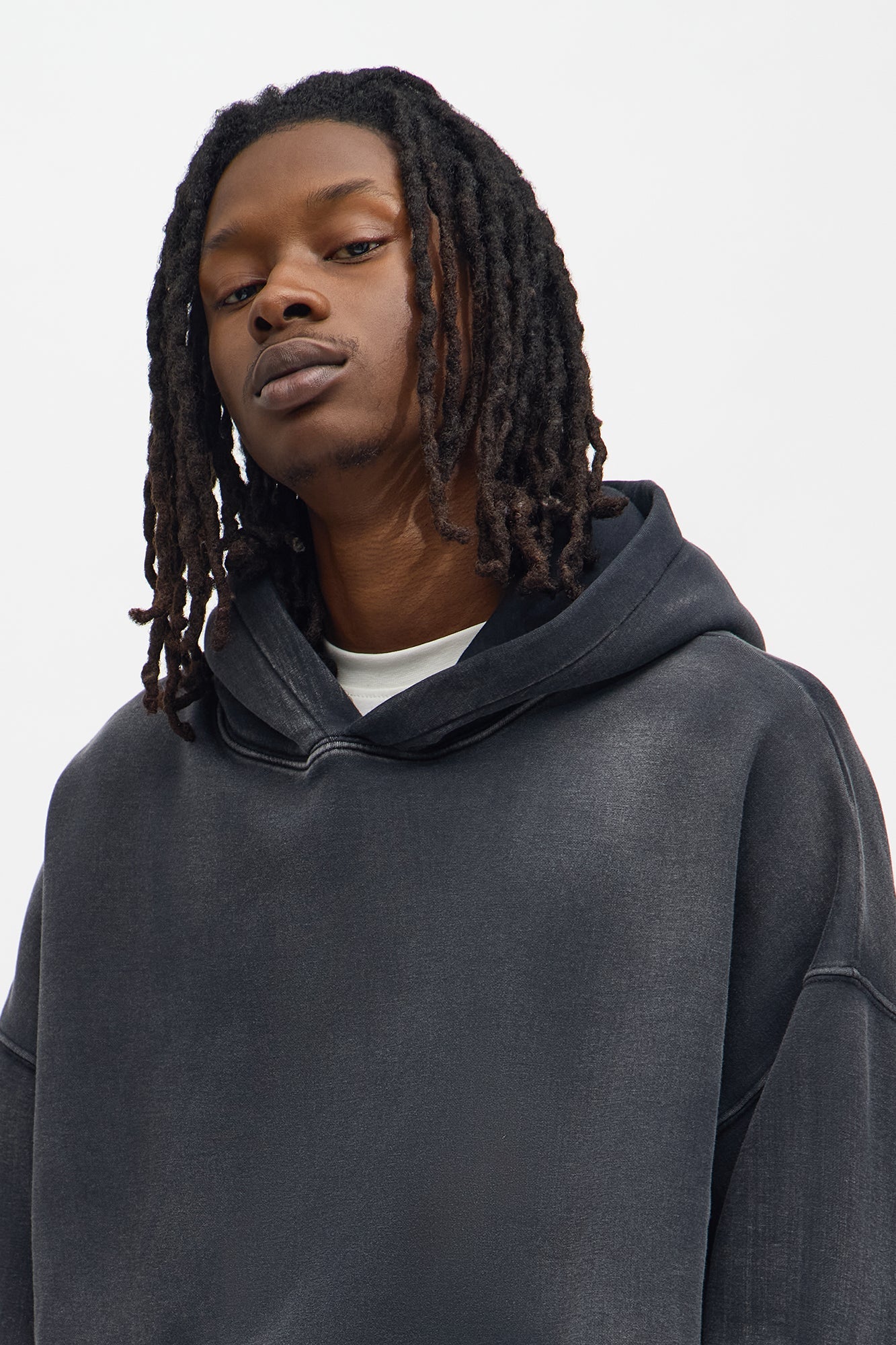 Acid Wash Oversized Heavyweight Hoodie - Black Fashion Nova