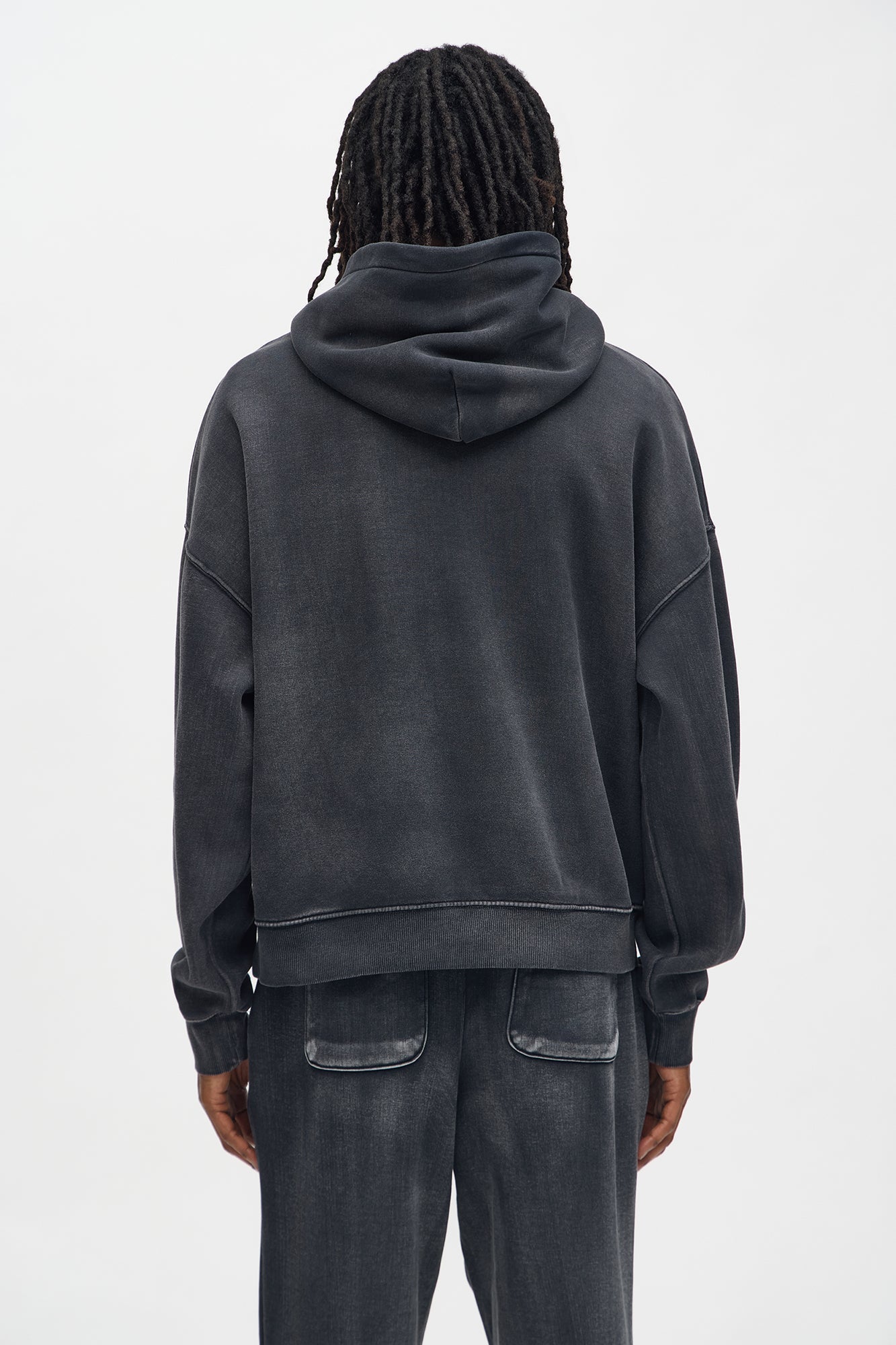 Acid Wash Oversized Heavyweight Hoodie - Black Fashion Nova