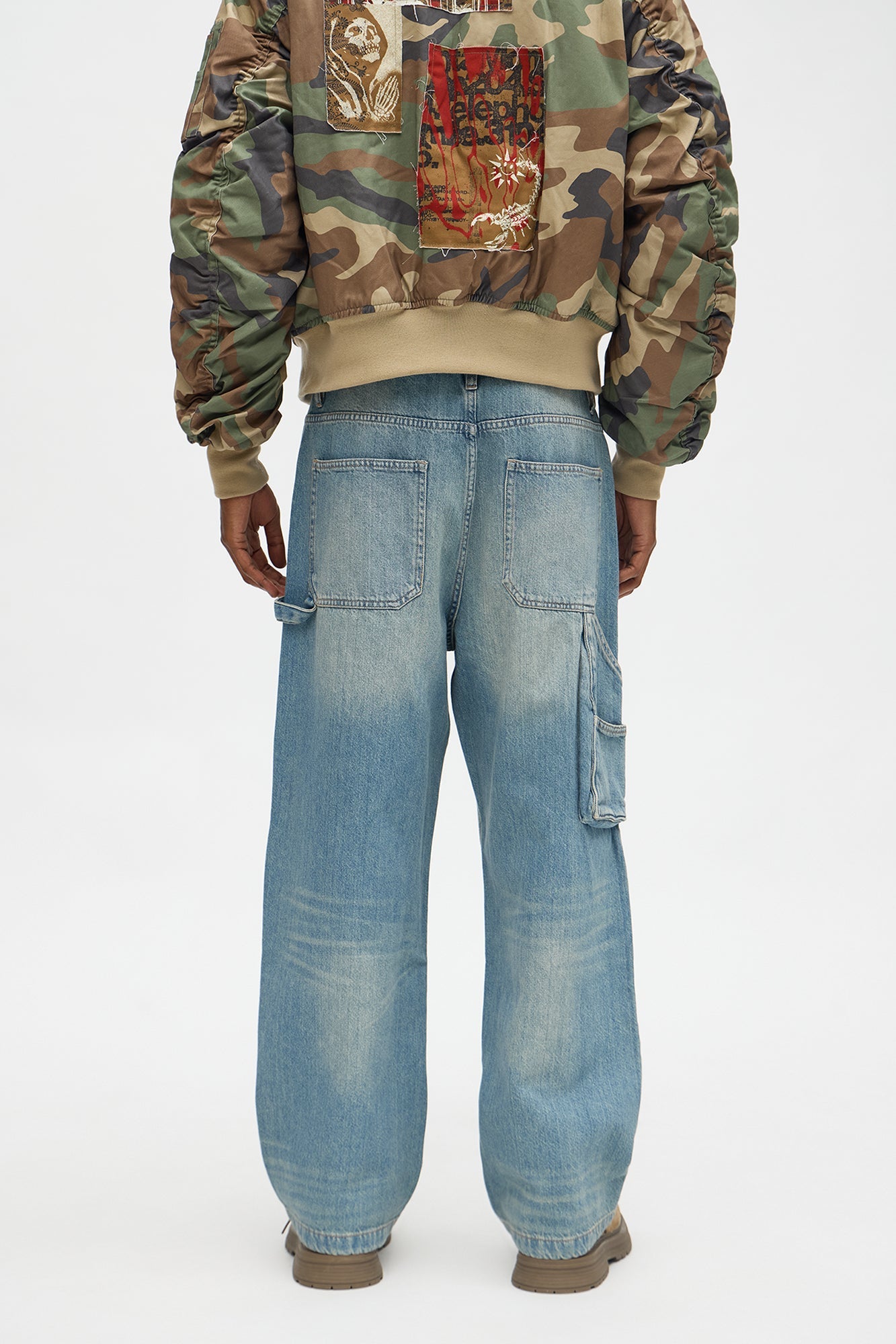 Baggy Double Knee Jean - Medium Blue Wash Fashion Nova