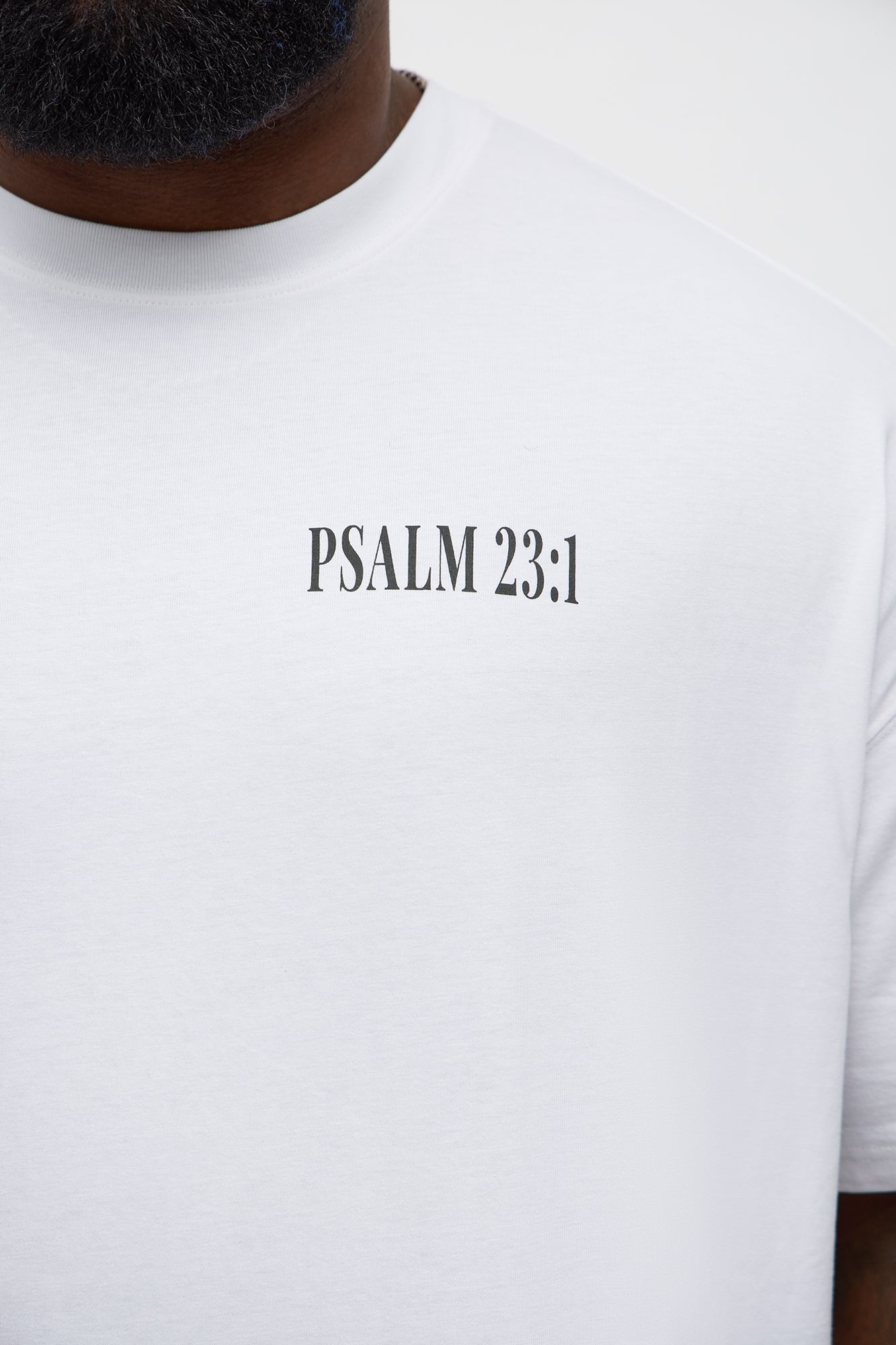 Psalms 23 Verse 1 Oversized Short Sleeve Tee - White Fashion Nova