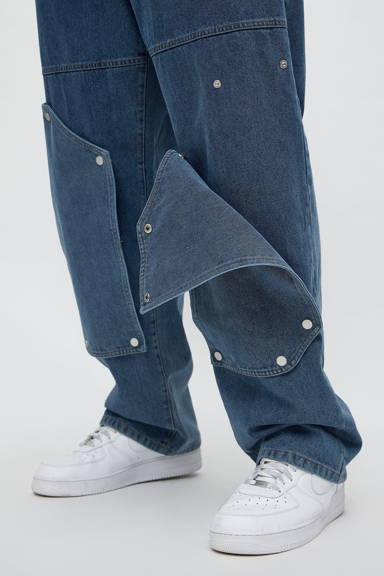 Straight Utility Snap Panel Jean - Dark Wash Fashion Nova