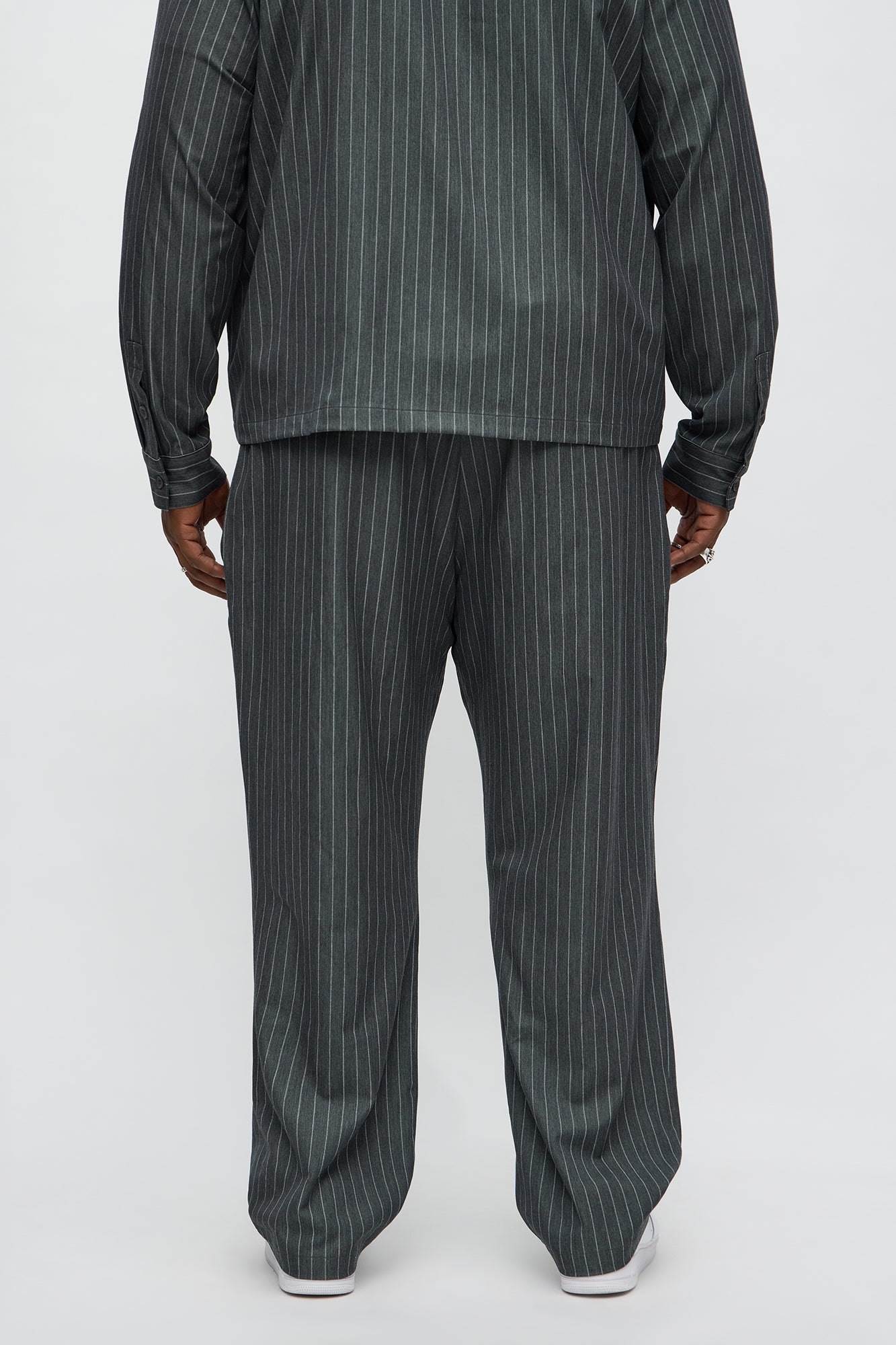 Slim Fit Straight Striped 2.0 Trouser - Dark Grey Fashion Nova