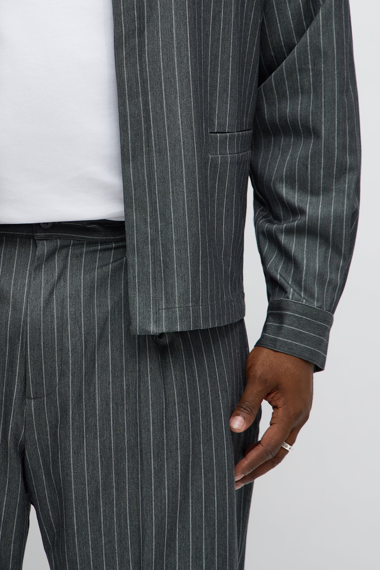 Slim Fit Straight Striped 2.0 Trouser - Dark Grey Fashion Nova