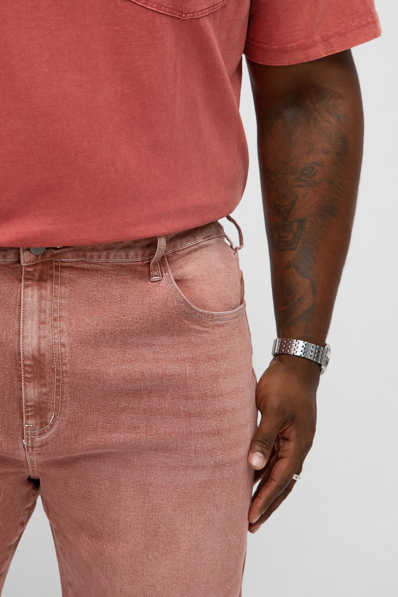 Mercer Slim Stretch Jean - Burgundy Fashion Nova