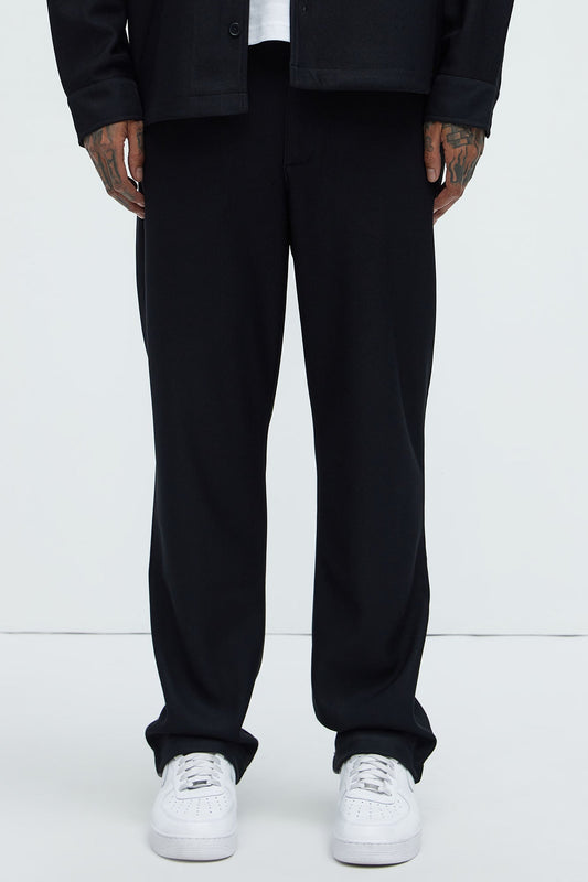Turner Straight Trousers - Black Fashion Nova