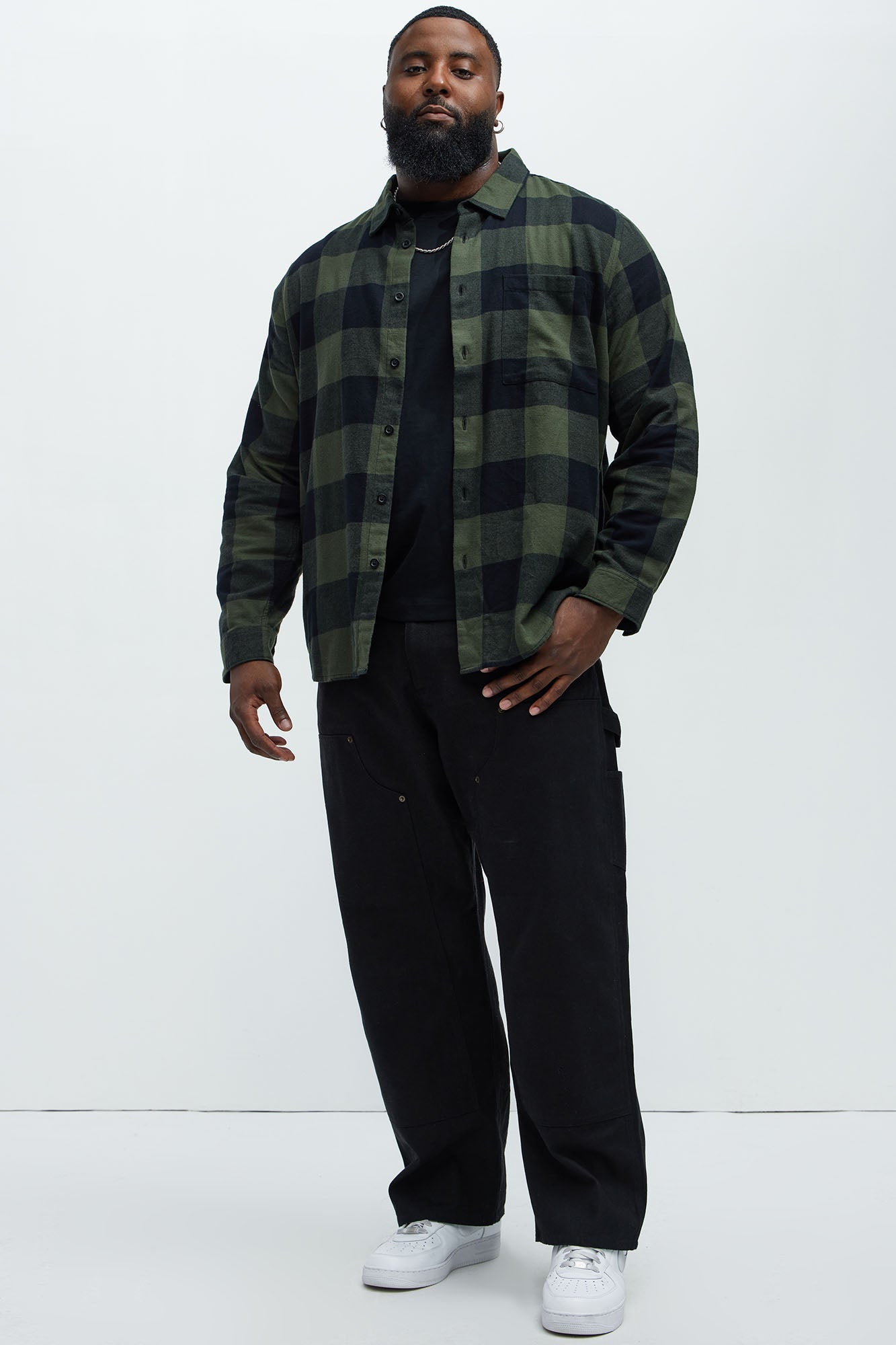 Park Flannel Shirt - Green/combo Fashion Nova