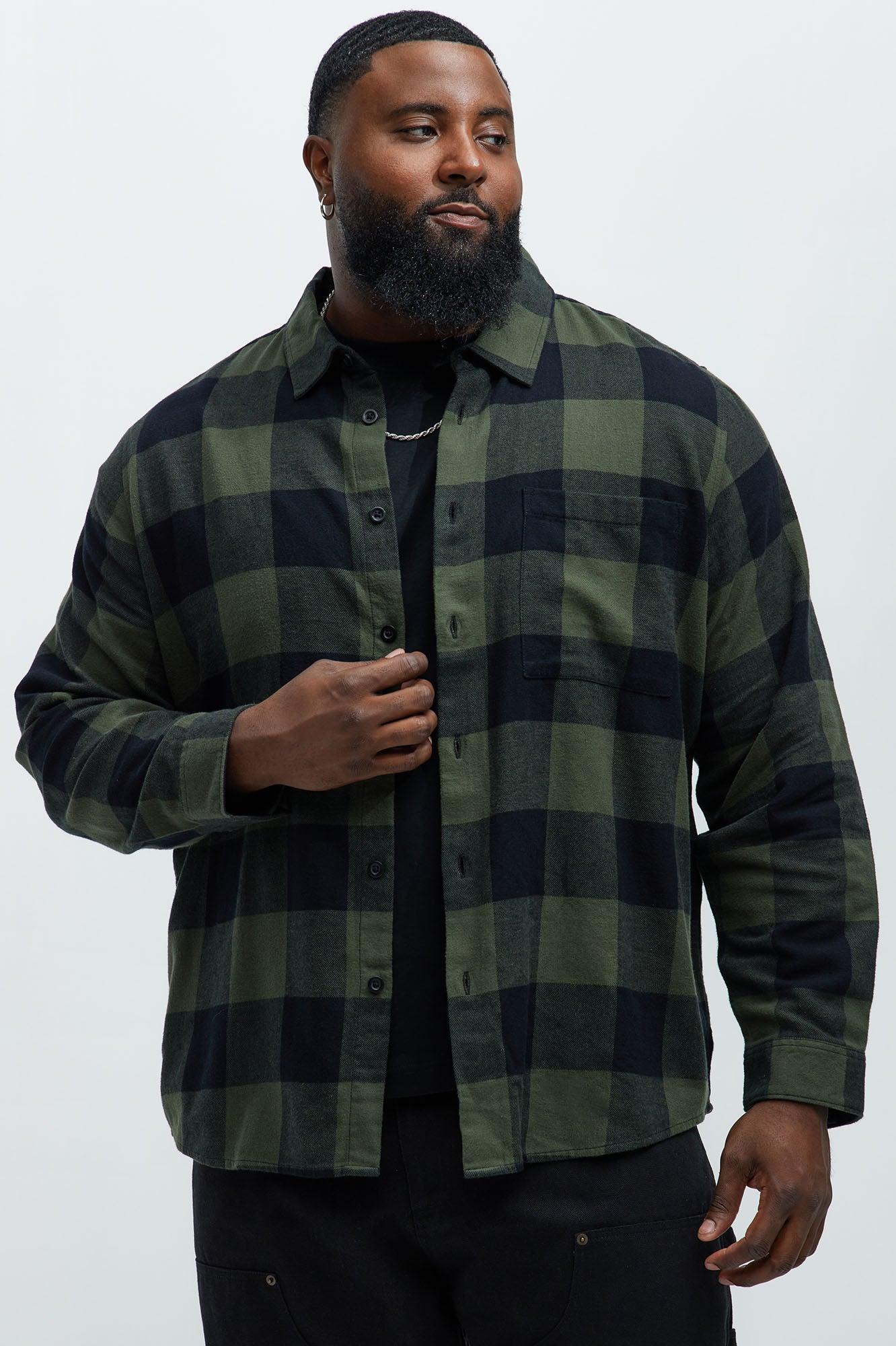 Park Flannel Shirt - Green/combo Fashion Nova