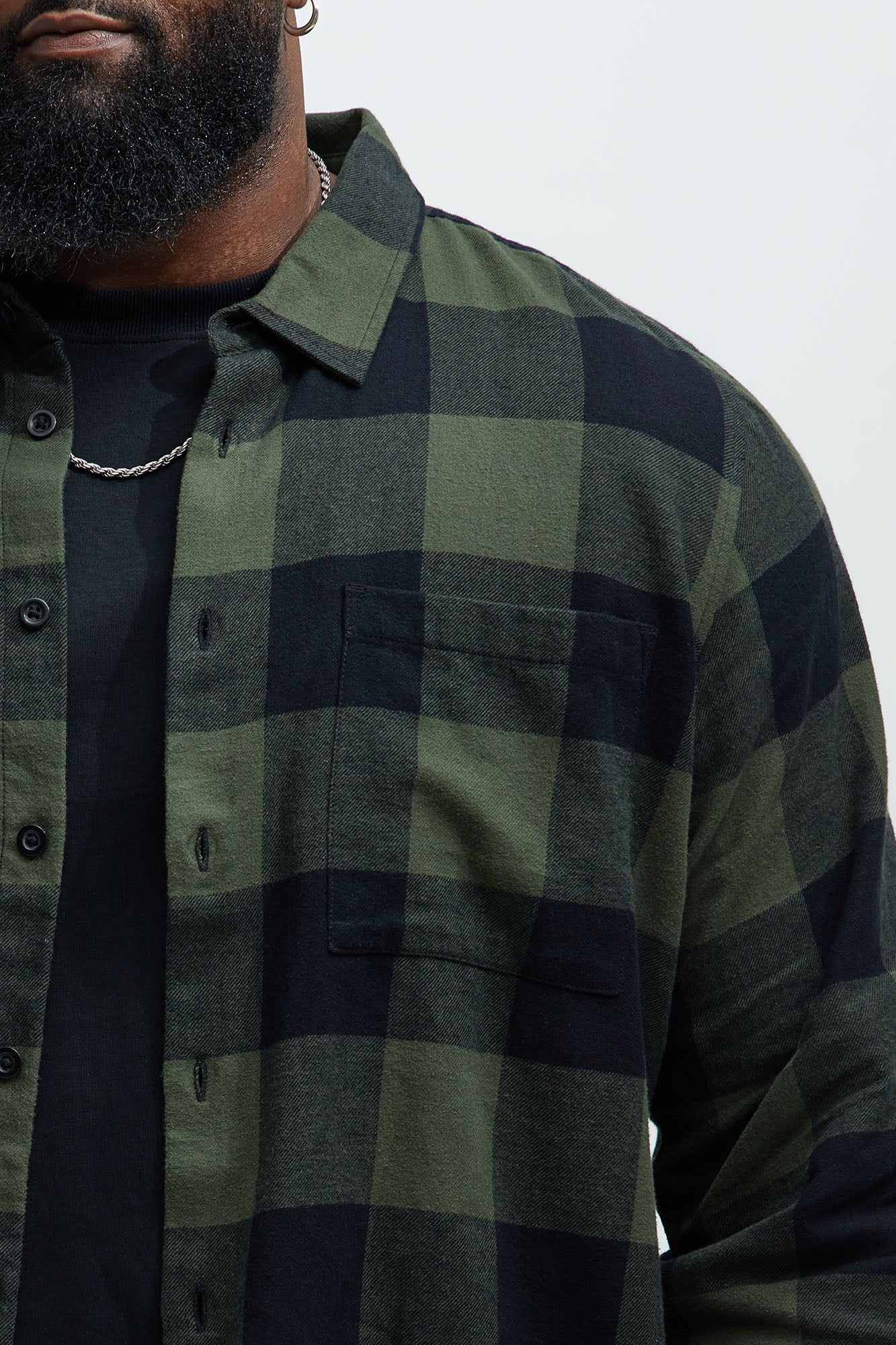 Park Flannel Shirt - Green/combo Fashion Nova