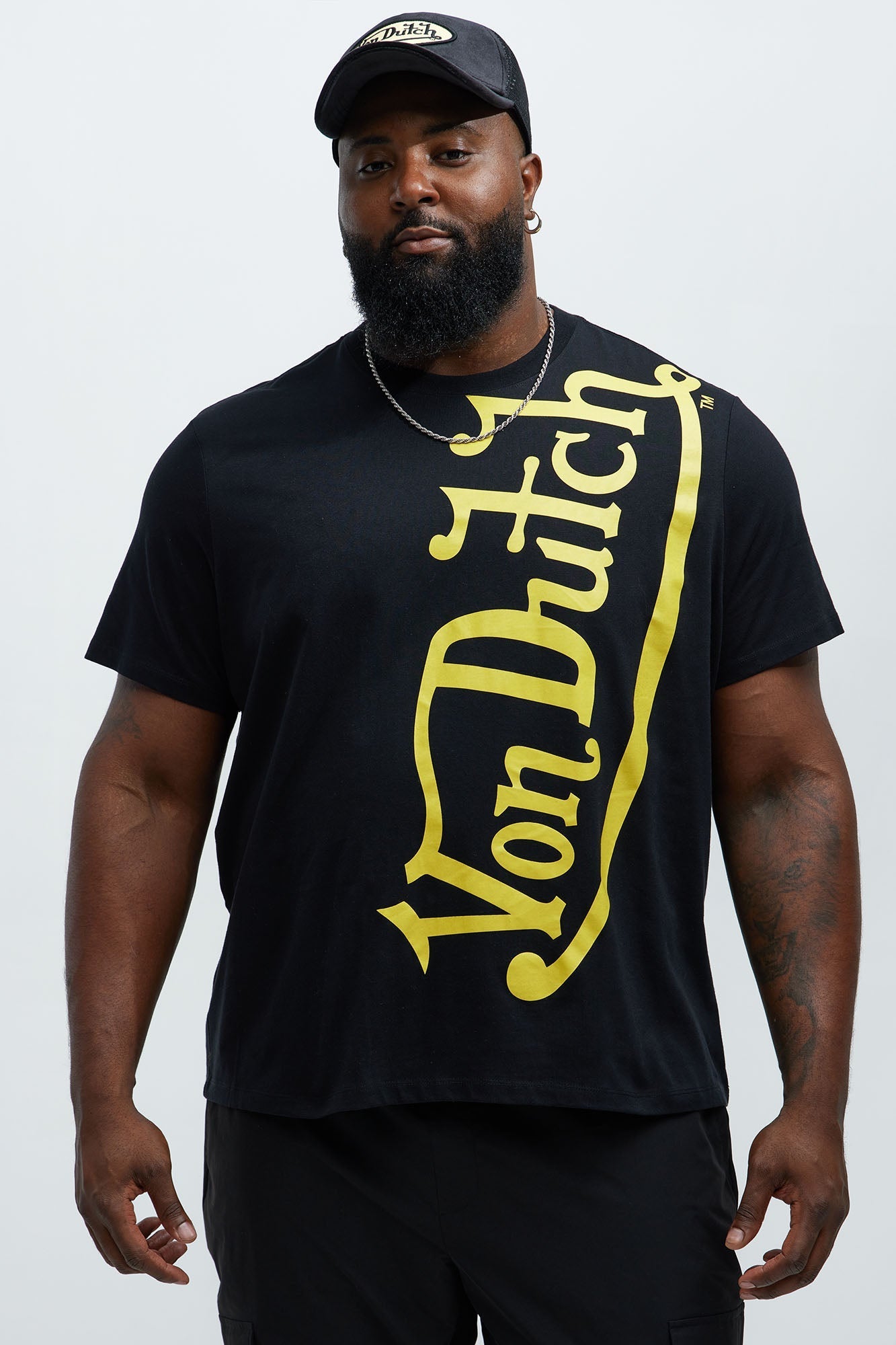 Von Dutch Blasted Short Sleeve Tee - Black/Yellow Fashion Nova