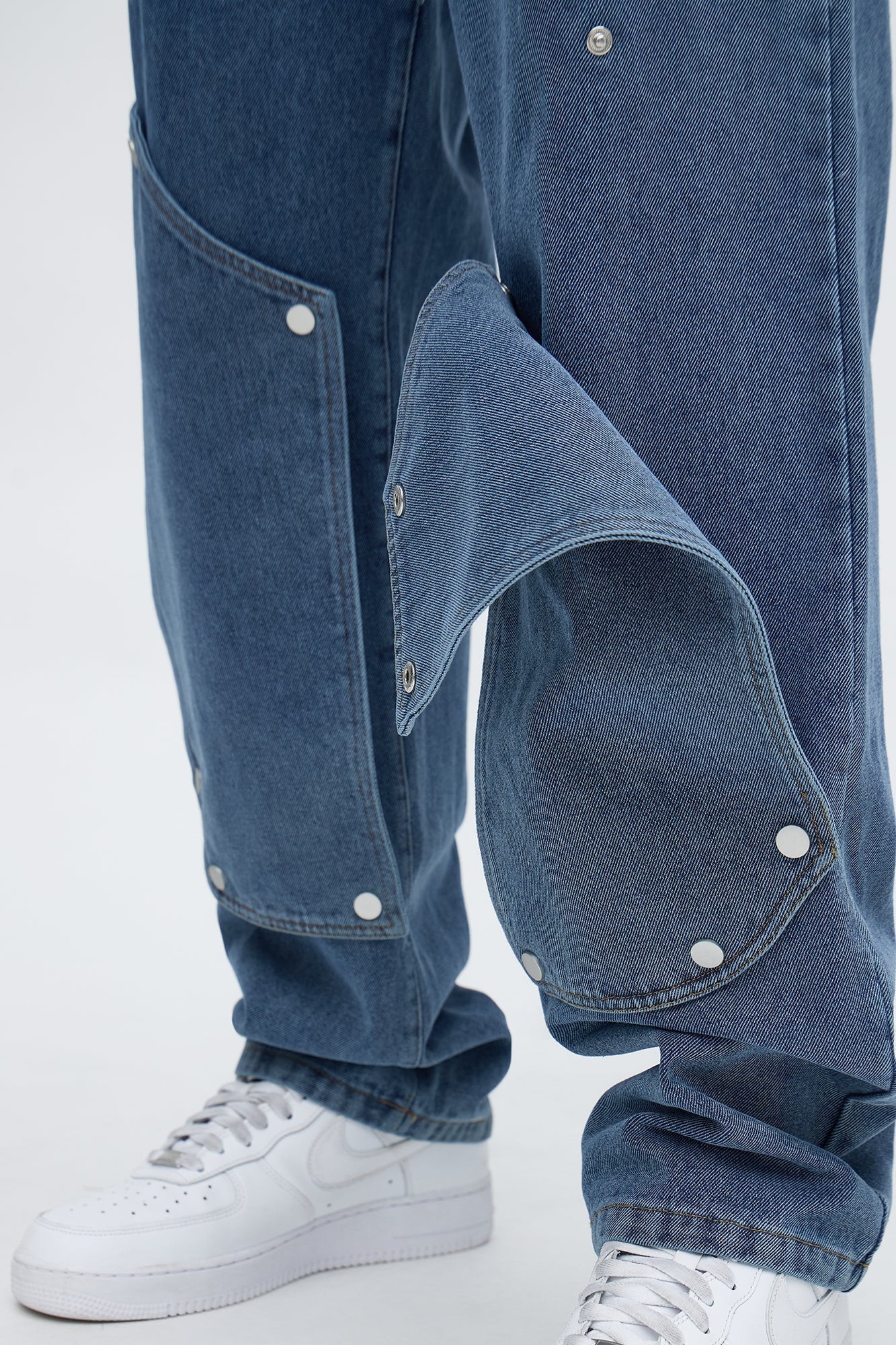 Straight Utility Snap Panel Jean - Dark Wash Fashion Nova