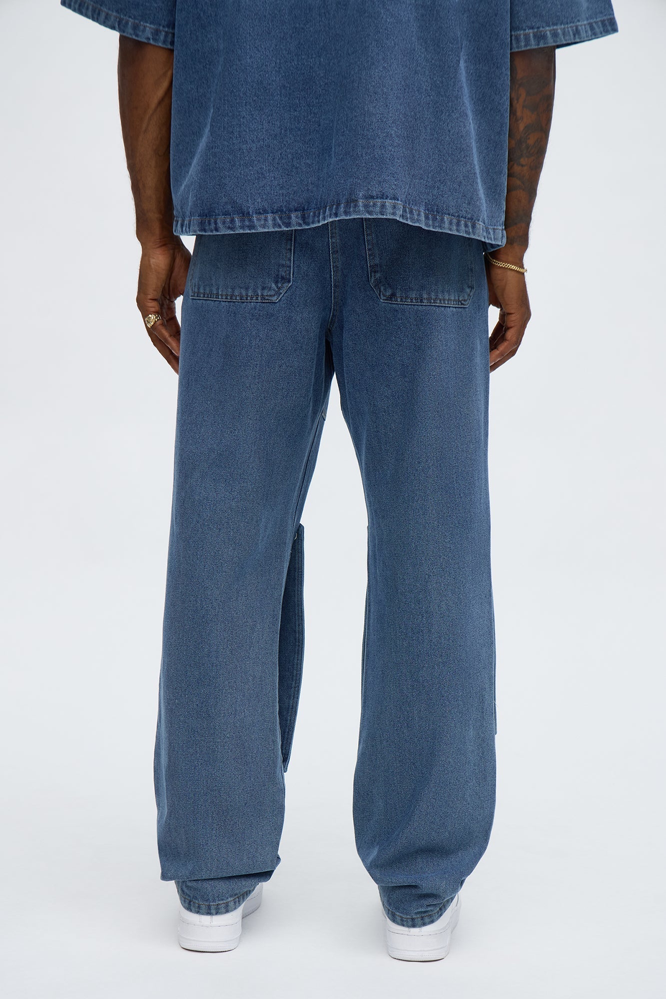 Straight Utility Snap Panel Jean - Dark Wash Fashion Nova