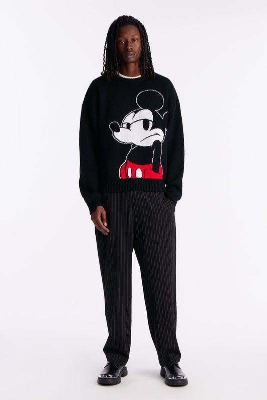 Straight Harlow Pinstripe Drawstring Pant - Black Fashion Nova