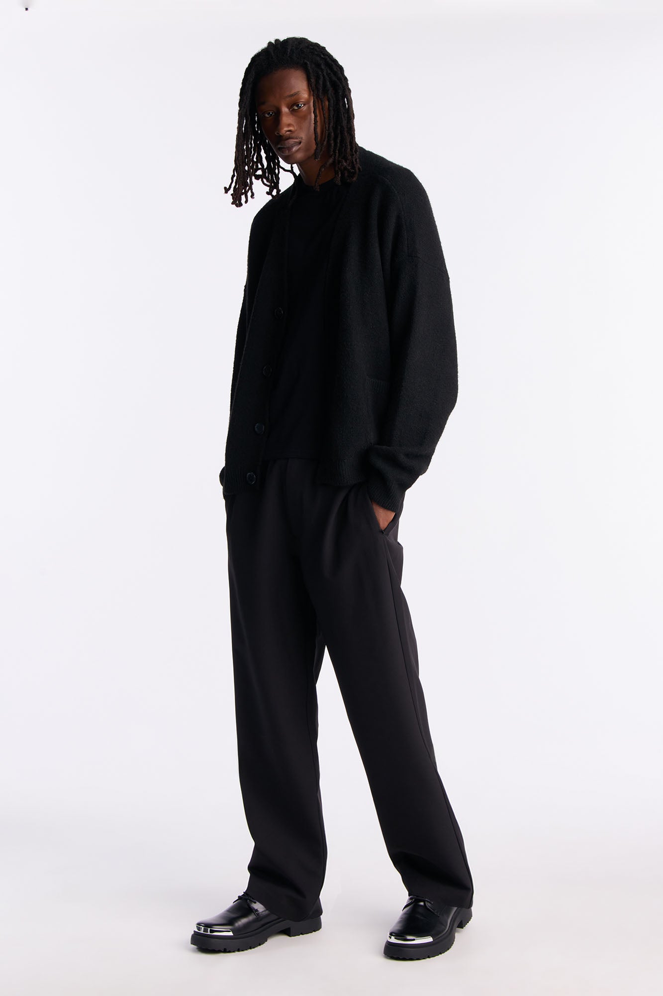 Straight Riven Elastic Waist Tech Pant - Black Fashion Nova