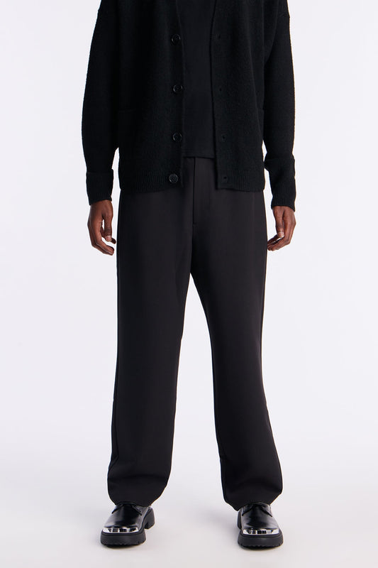 Straight Riven Elastic Waist Tech Pant - Black Fashion Nova