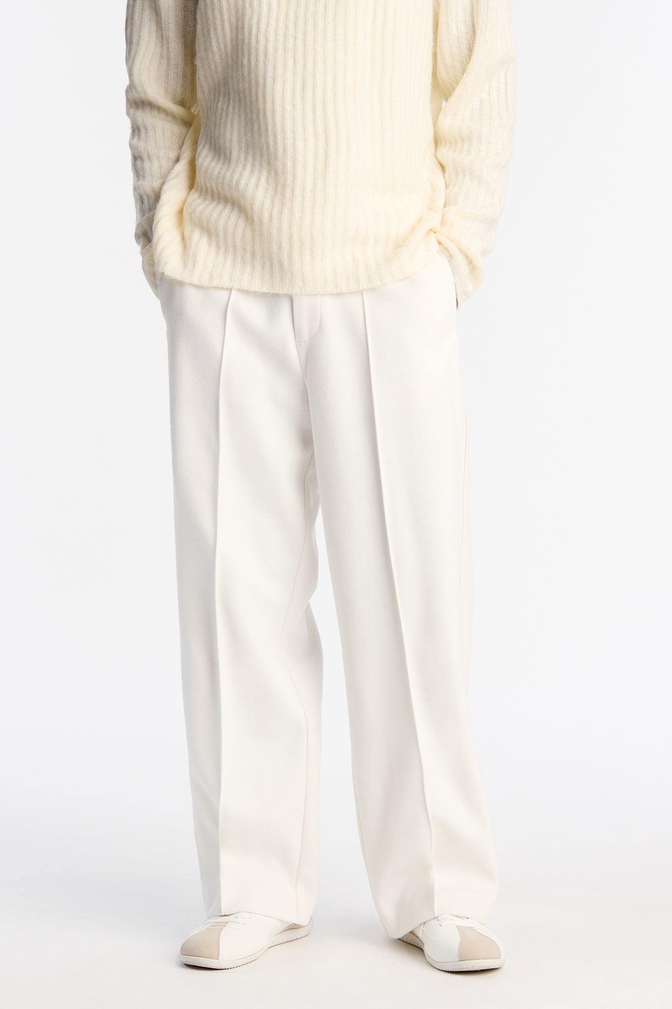 Baggy Mar Vista Stretch Tux Pant - Cream Fashion Nova