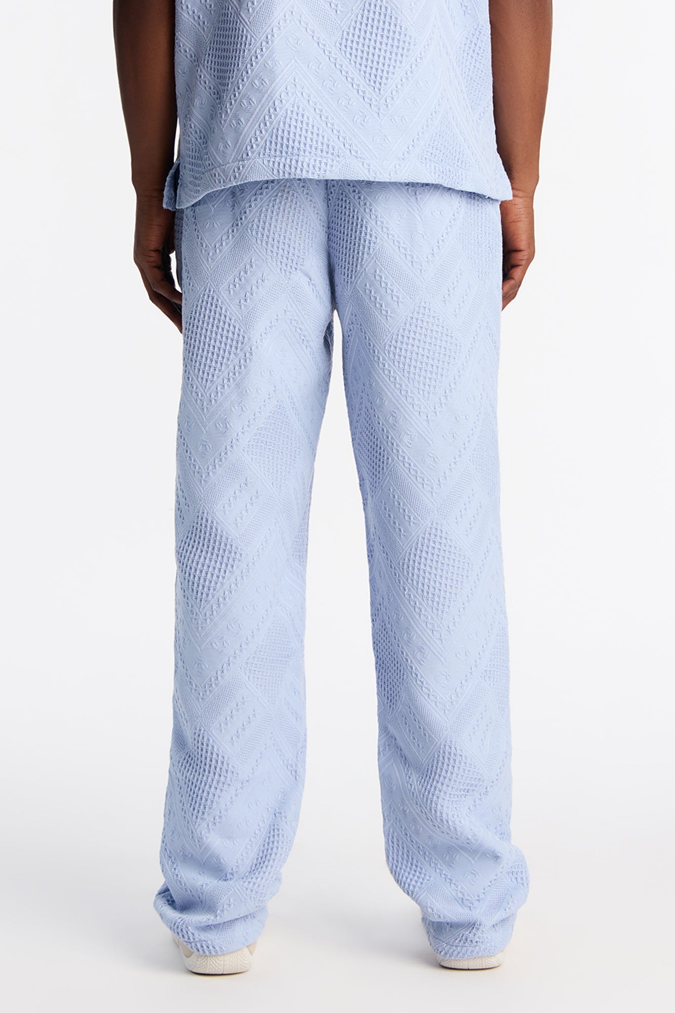 Straight Twist Weave Textured Pant - Light Blue Fashion Nova