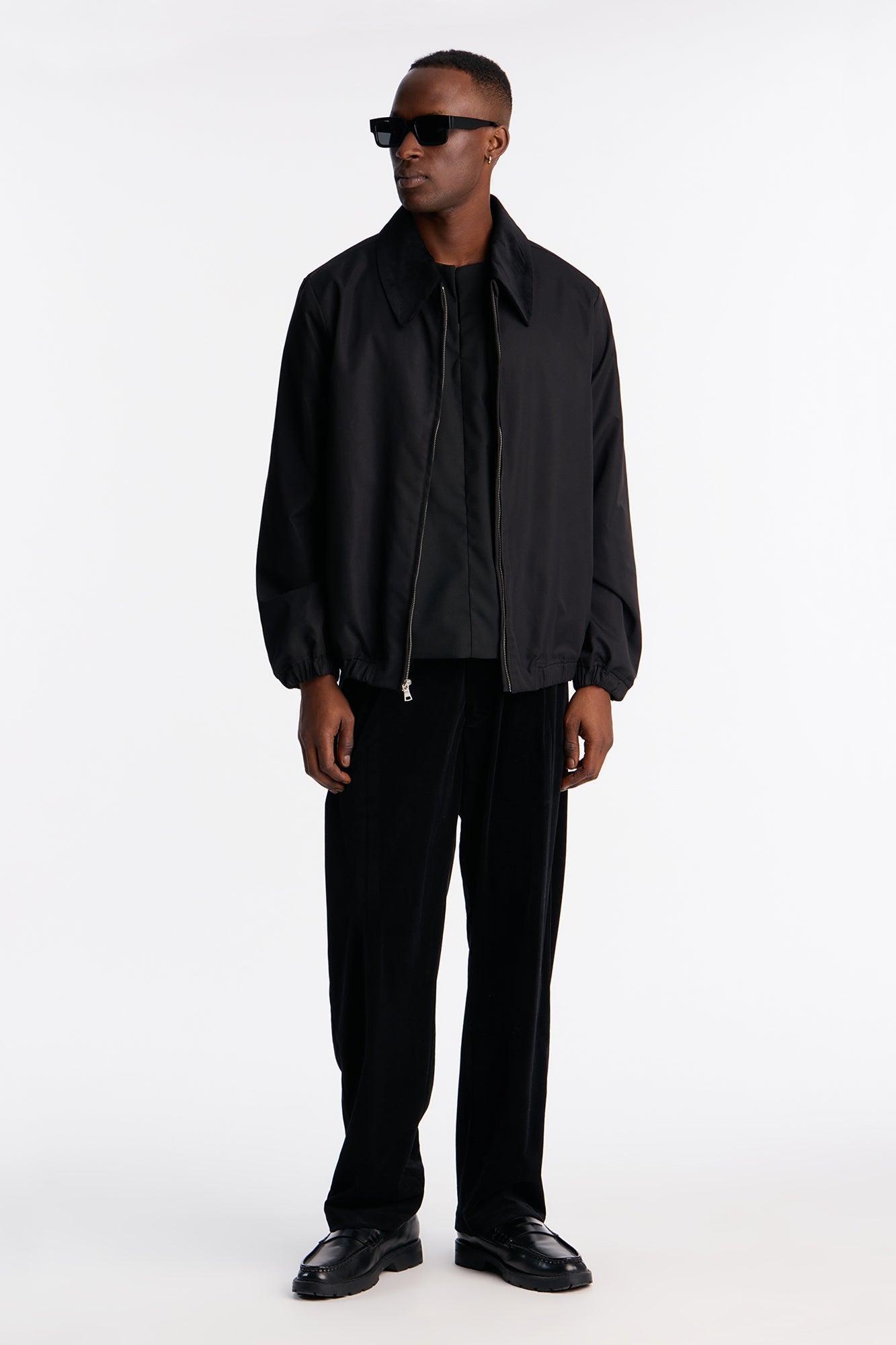 Lincoln Park Textured Collar Bomber Jacket - Black Fashion Nova