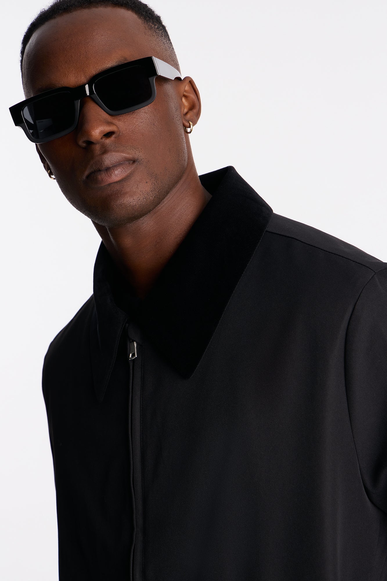 Lincoln Park Textured Collar Bomber Jacket - Black Fashion Nova