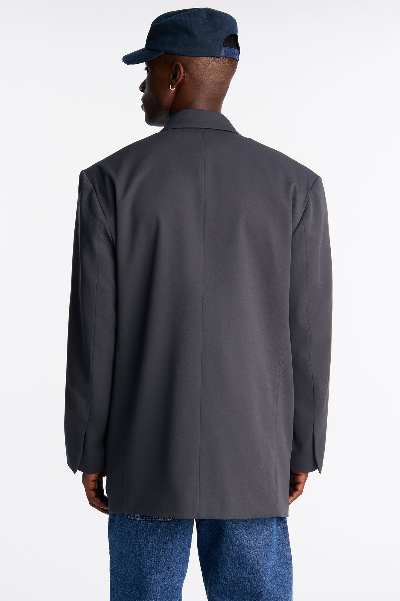 Oversized Quiet Authority Double Breasted Blazer - Charcoal Fashion Nova
