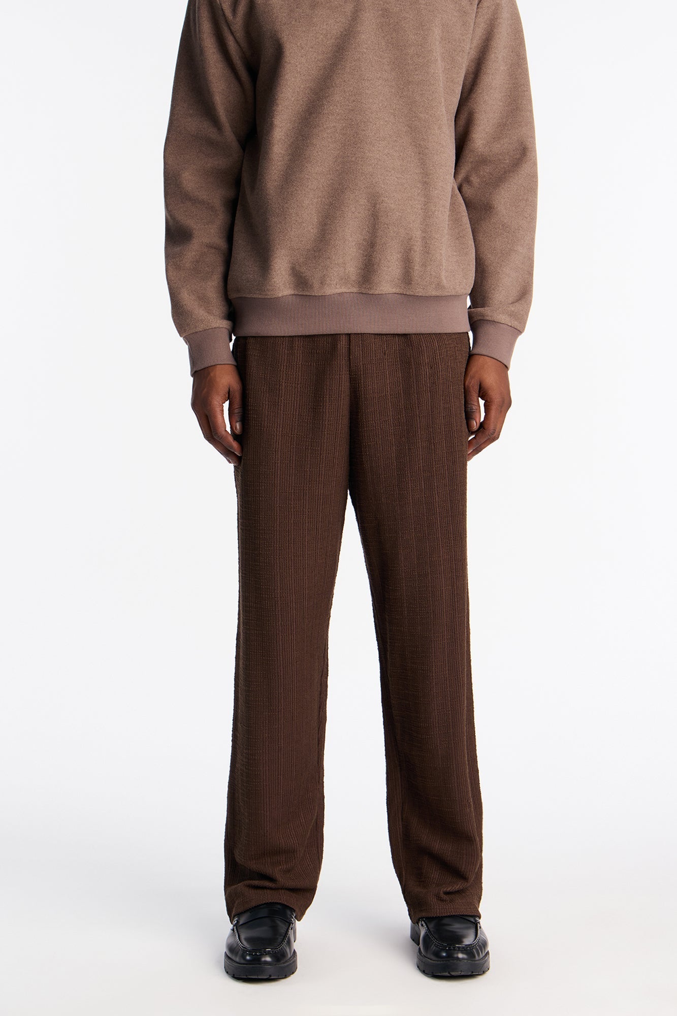 Baggy Dean Textured Pant - Brown Fashion Nova