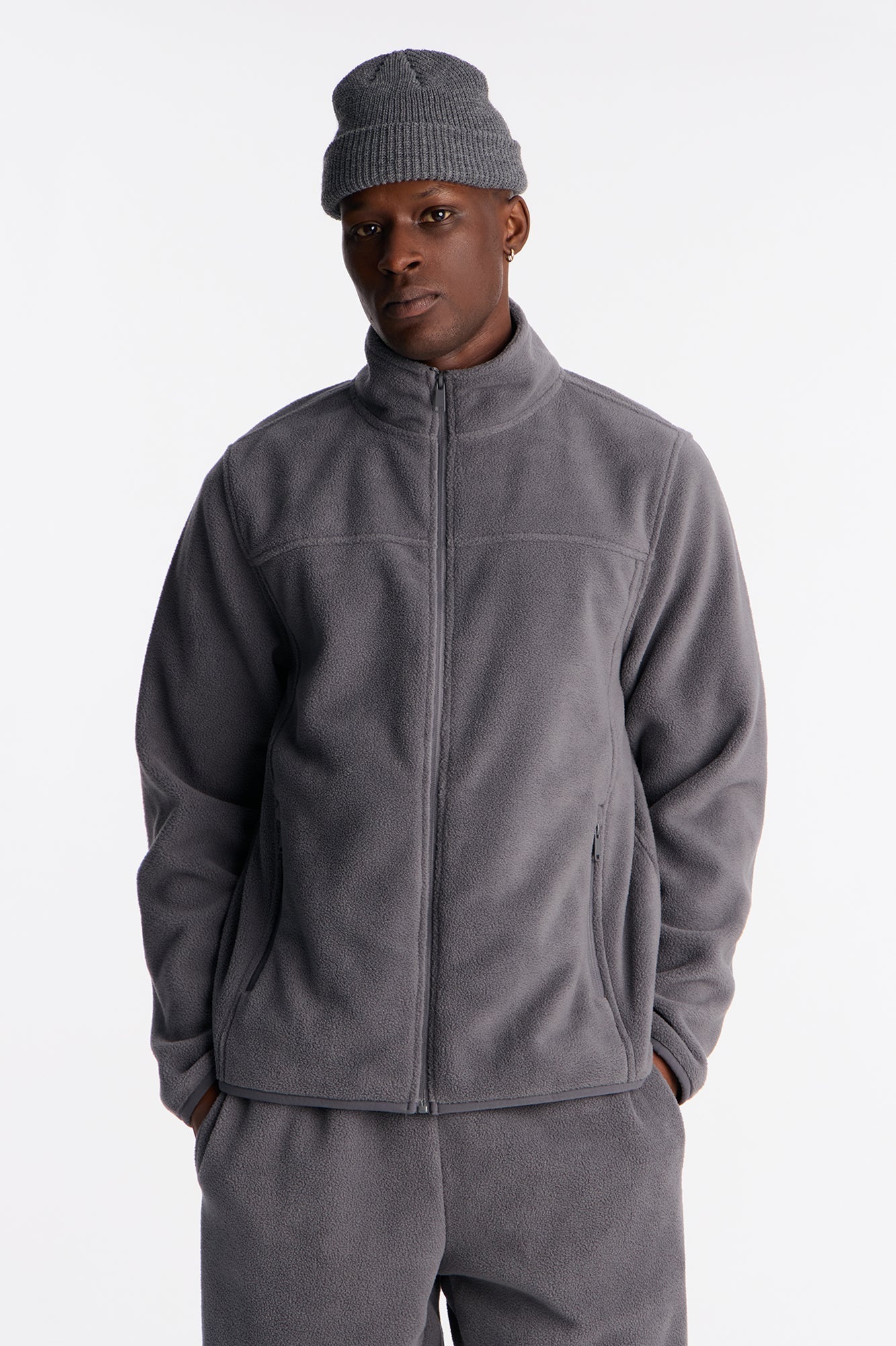 Core Microfleece Zip Jacket - Grey Fashion Nova