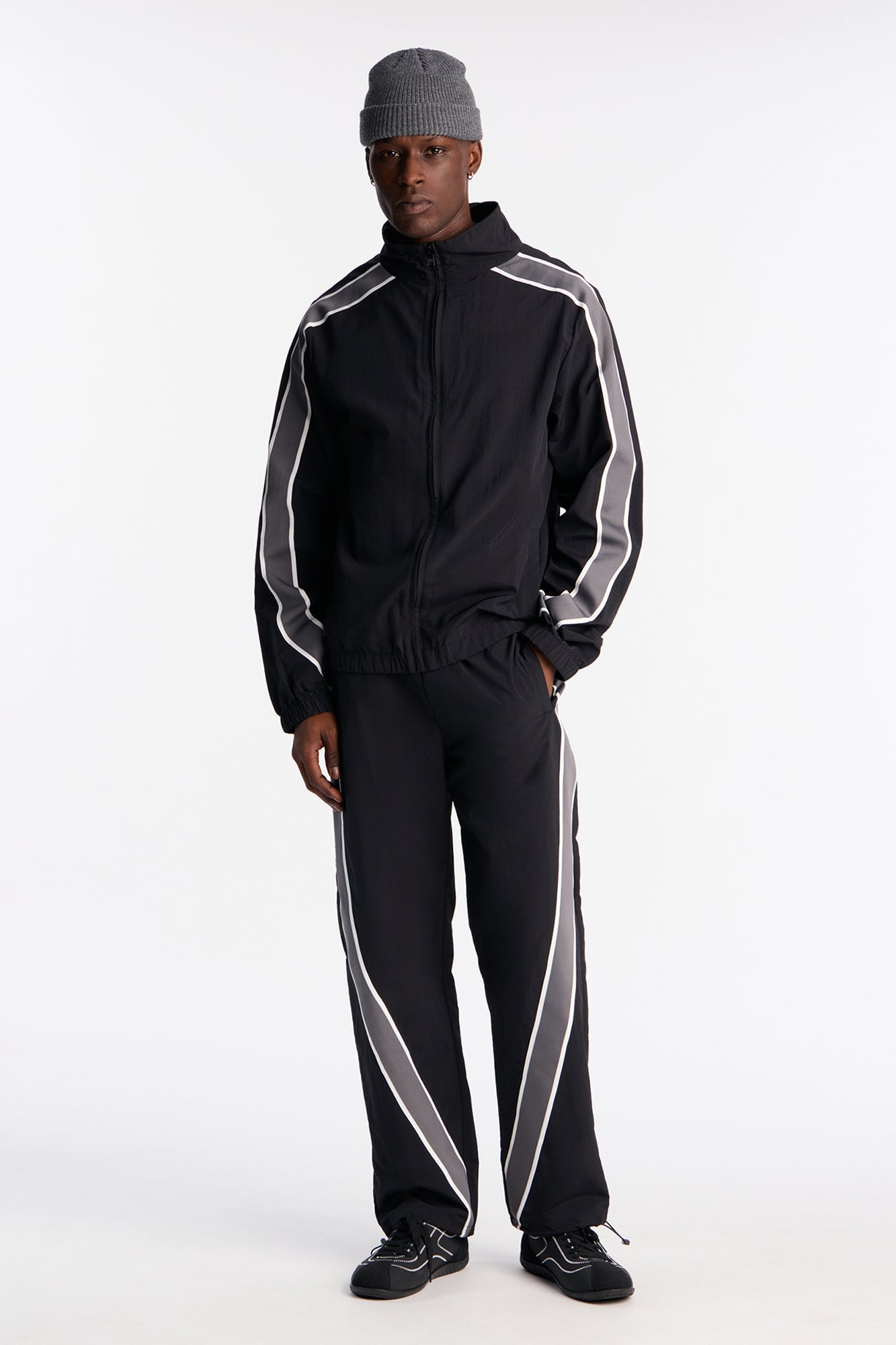 Prep The Field Color Block Windbreaker Jacket - Black/combo Fashion Nova