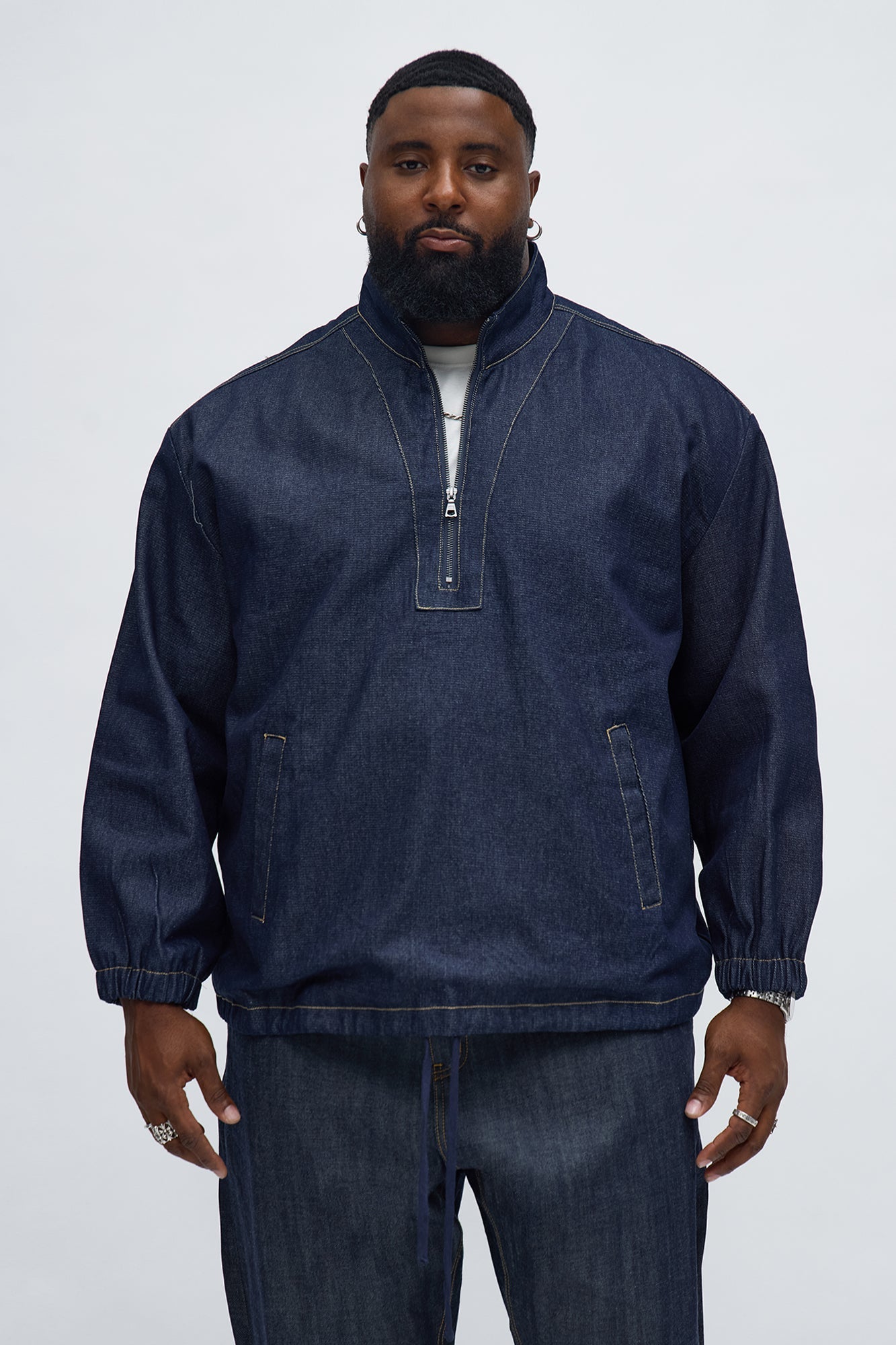 Changes Denim Anorak Jacket - Indigo Fashion Nova