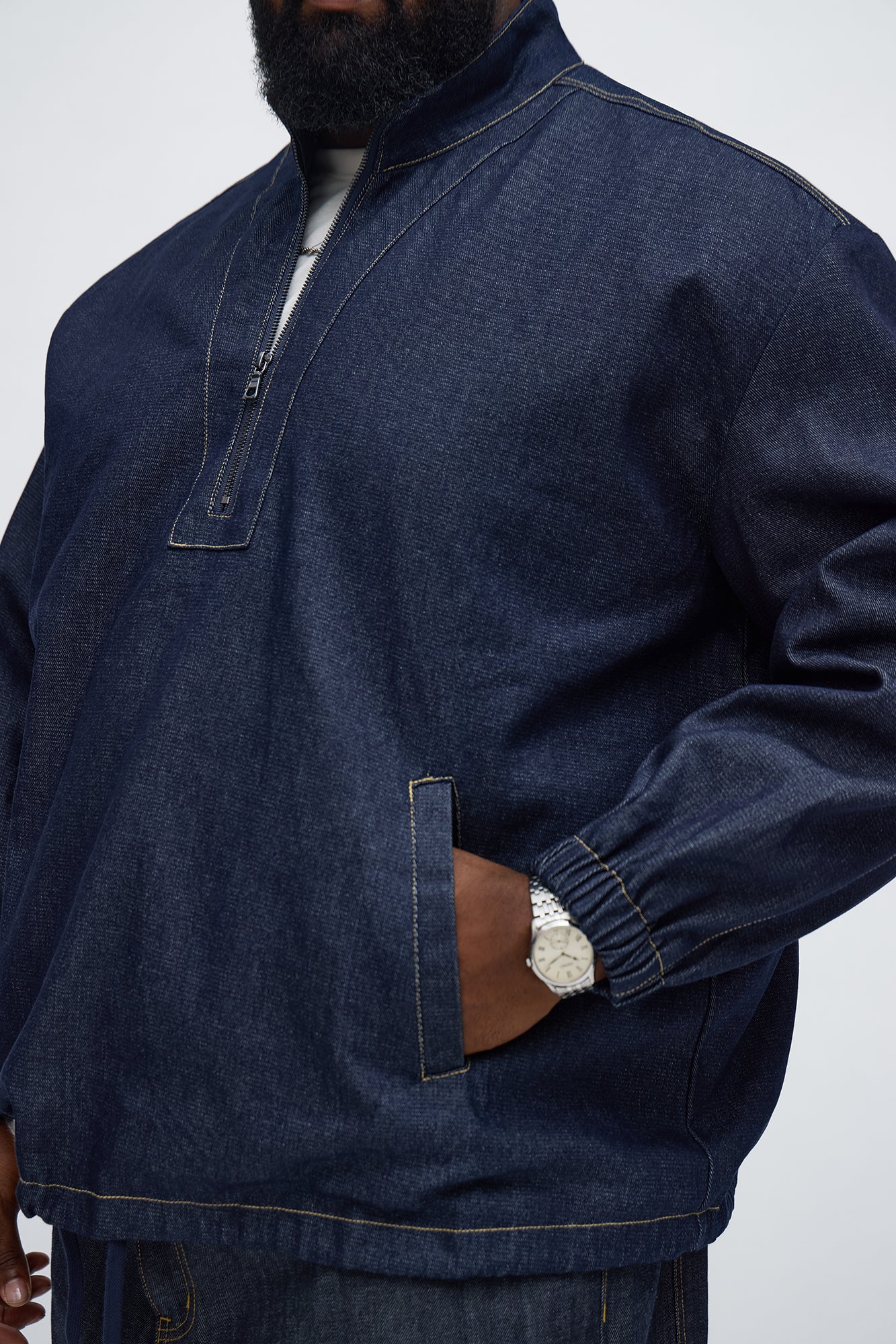 Changes Denim Anorak Jacket - Indigo Fashion Nova