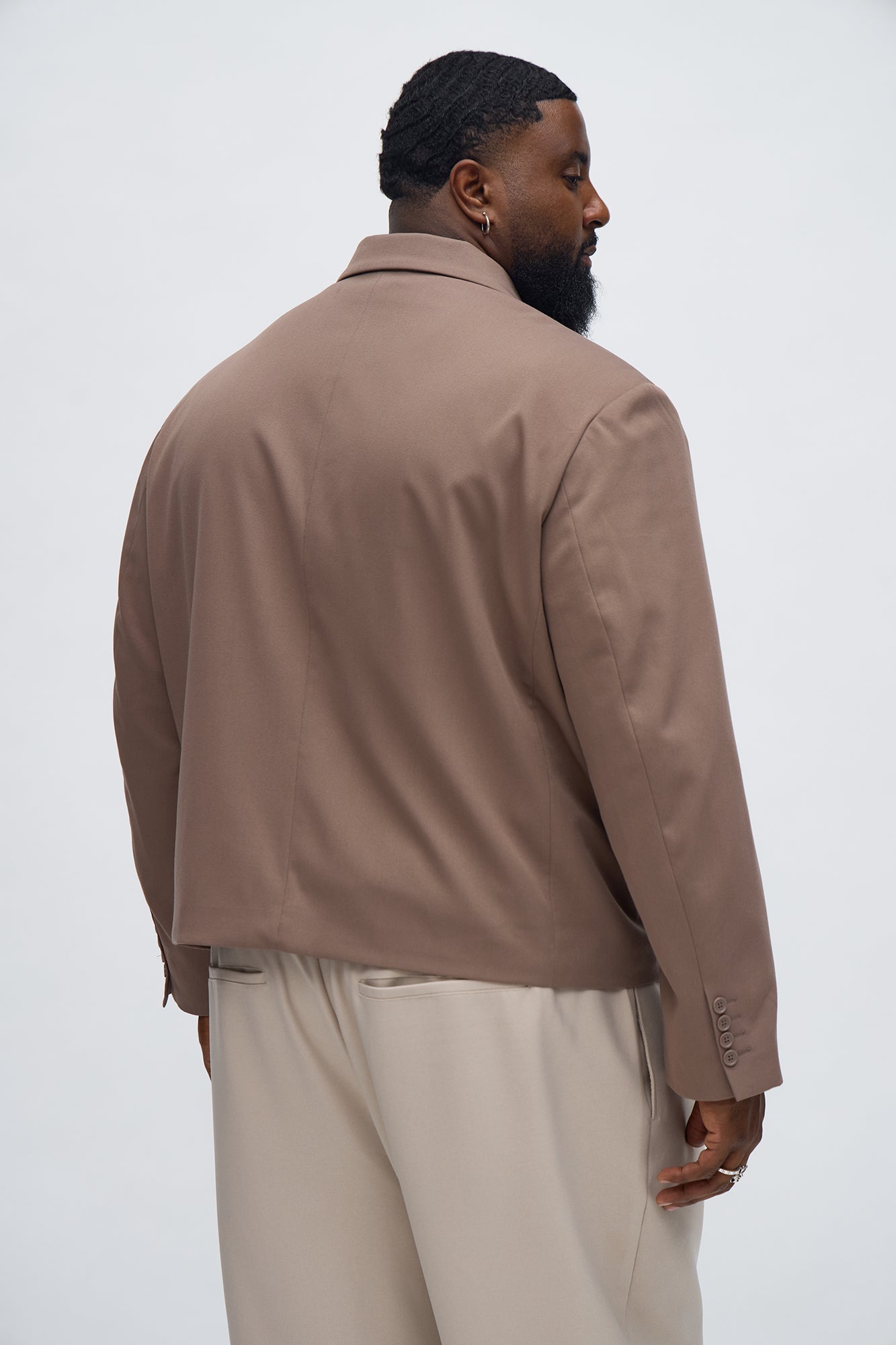Gabardine Boxy Cropped Single Breasted Blazer - Taupe Fashion Nova