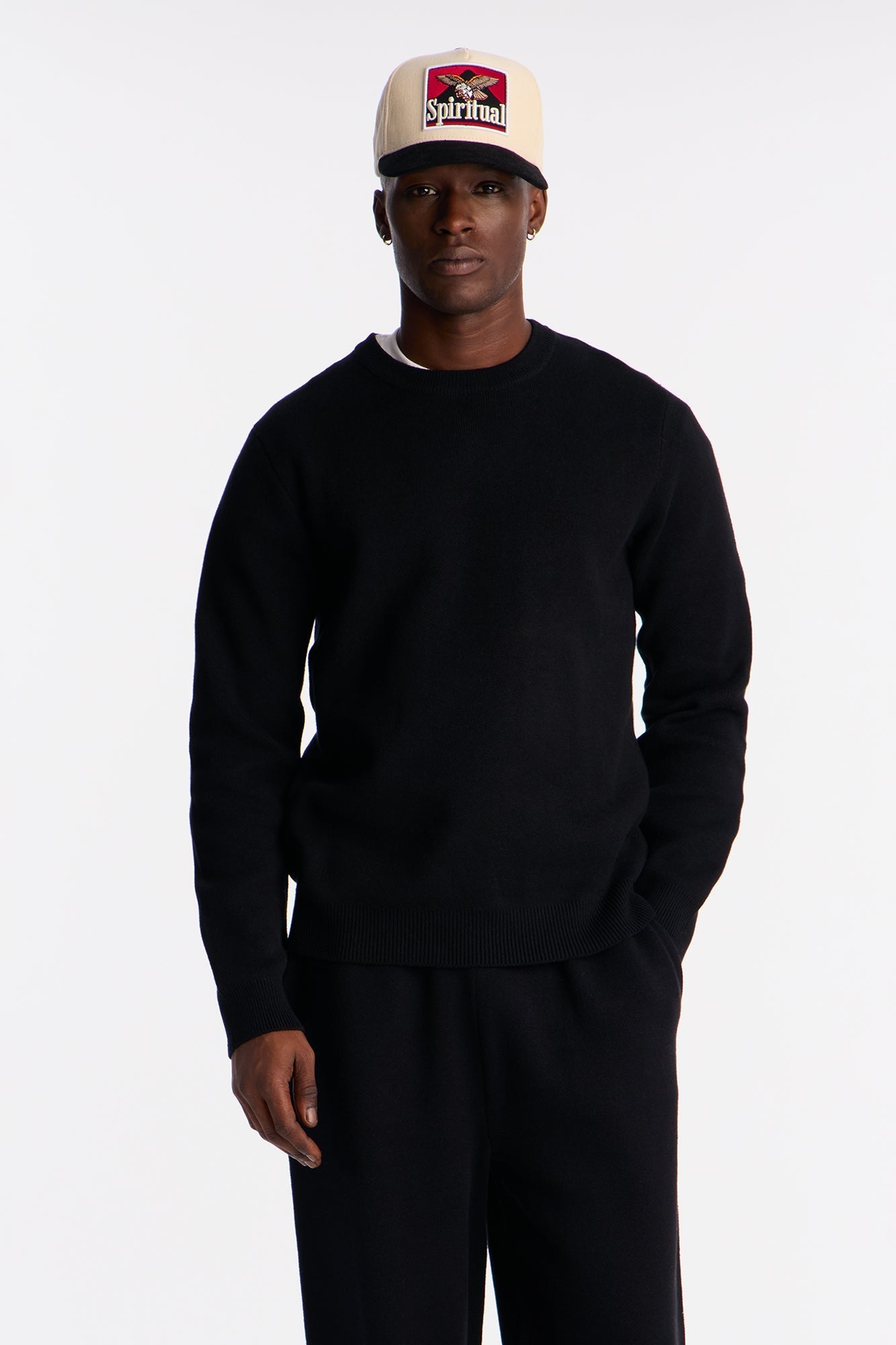 Recline Sweater Knit Crewneck - Black Fashion Nova