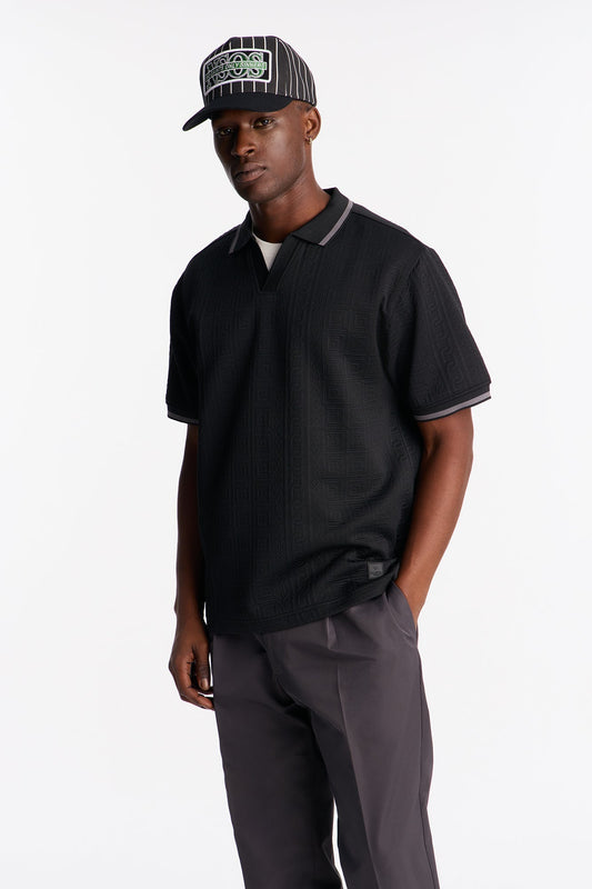 Versailles Grid Polo - Black Fashion Nova