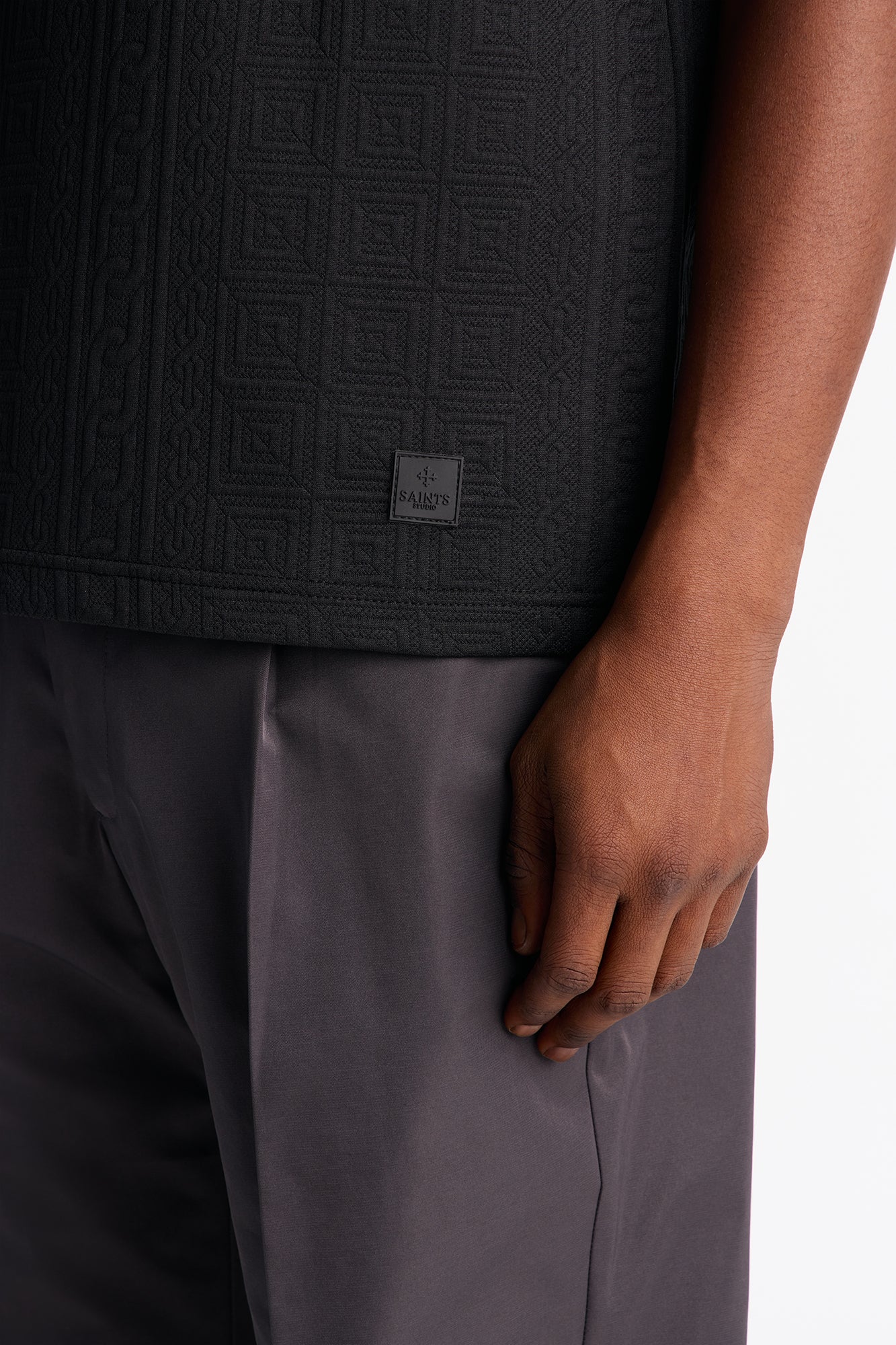 Versailles Grid Polo - Black Fashion Nova