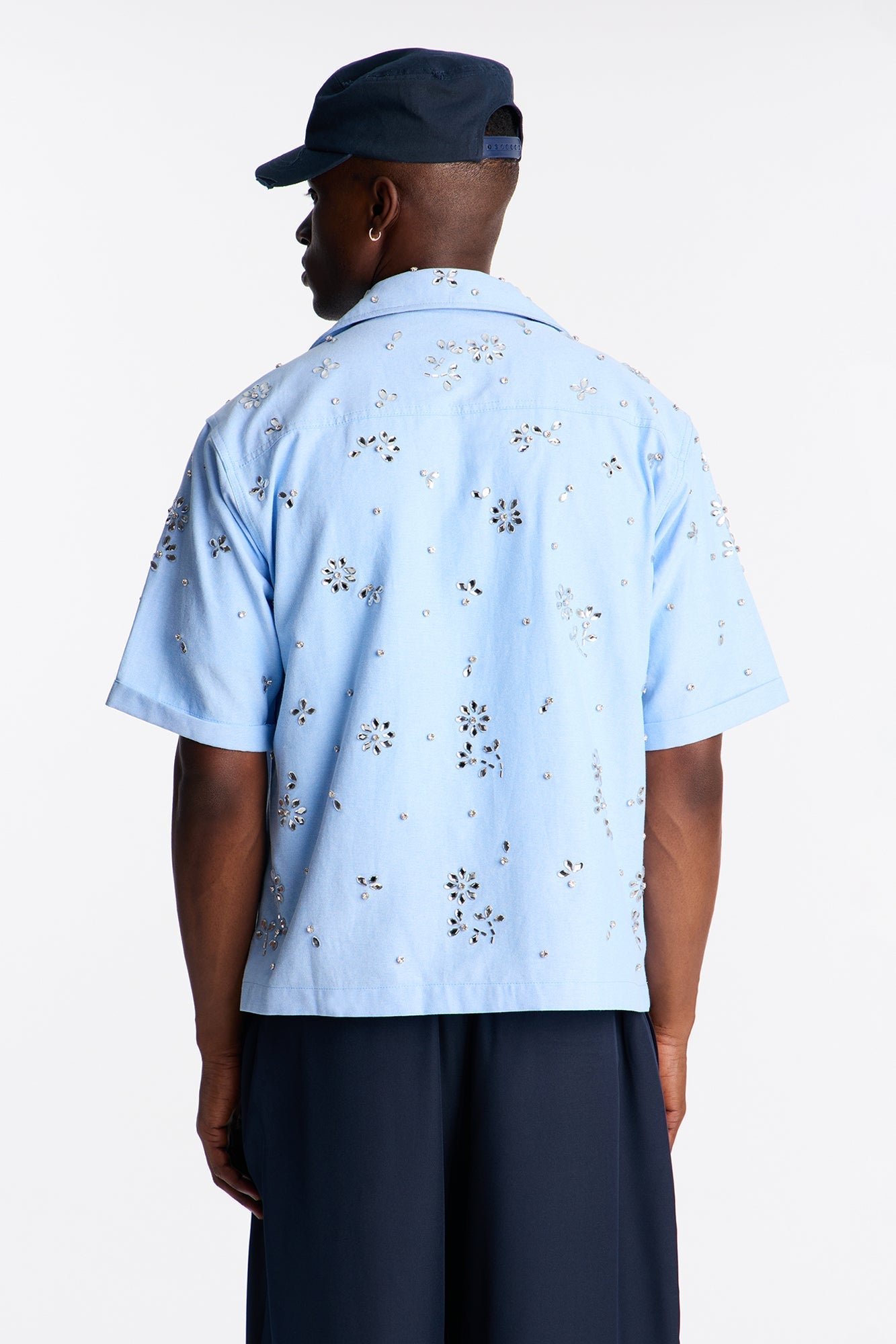 Chrome Bloom Cuban Button Up Shirt - Light Blue Fashion Nova