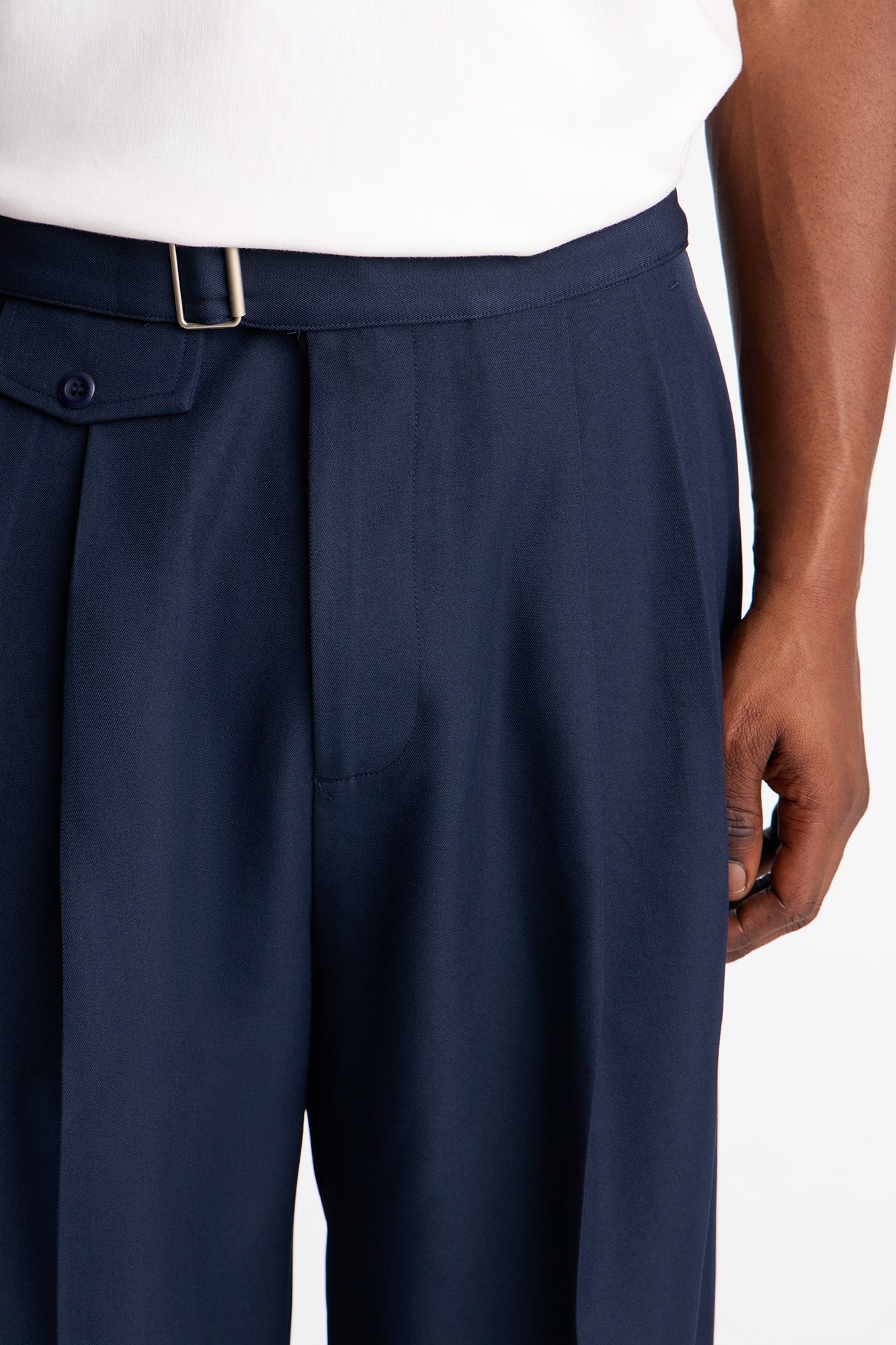 Wide Leg Vanderbilt Gurkha Trouser - Navy Fashion Nova