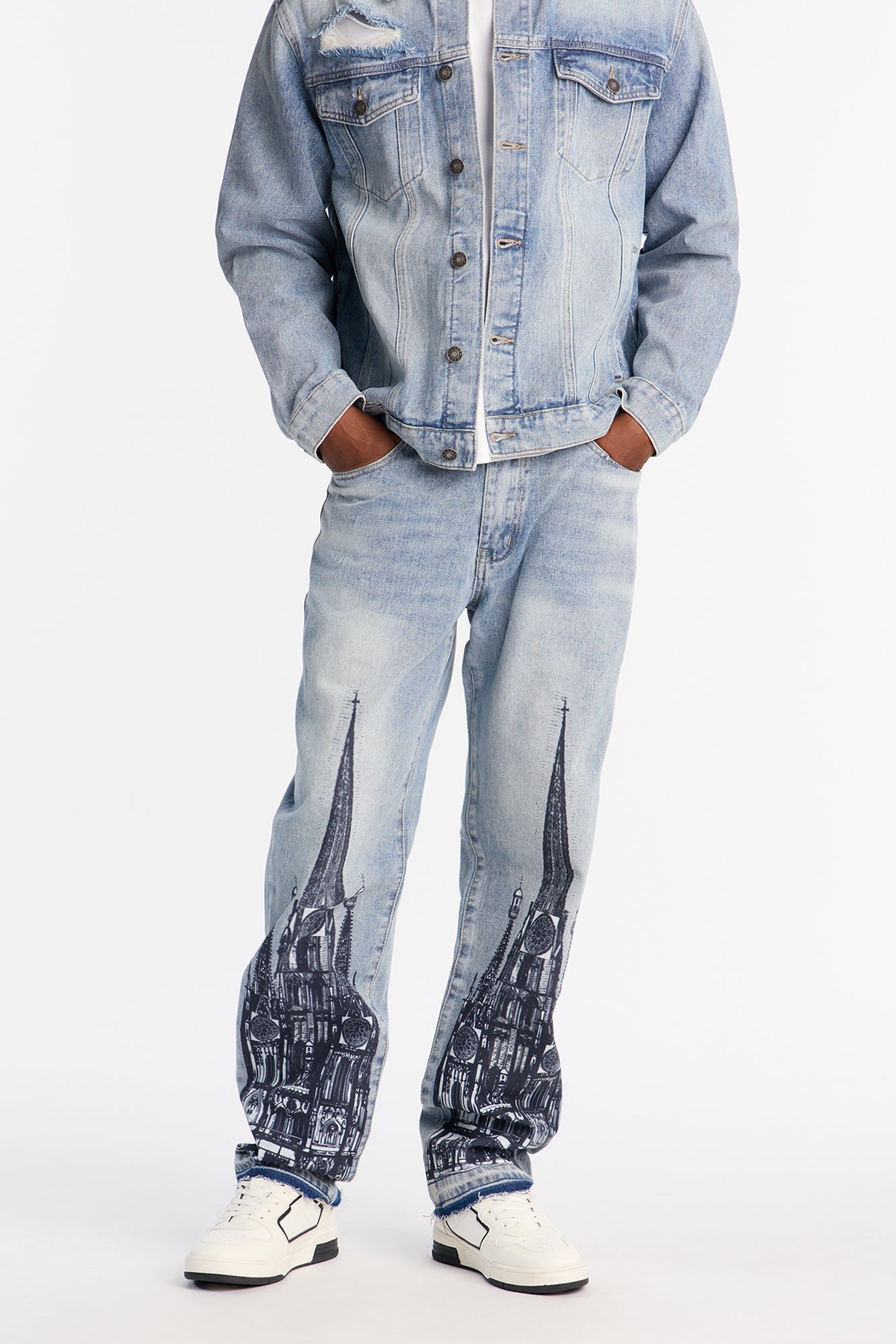 Straight Cathedral Jean - Medium Blue Wash Fashion Nova