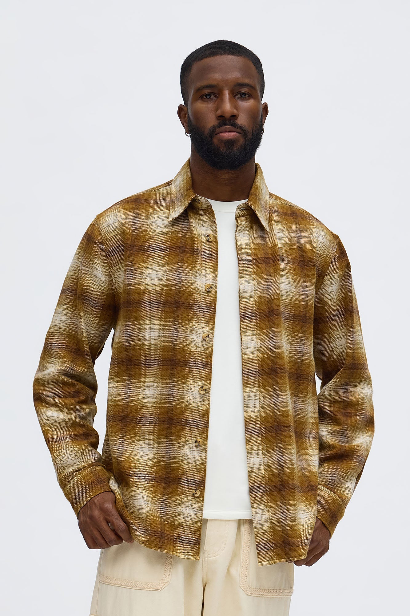 Relaxed Denali Plaid Button Up Shirt - Brown Fashion Nova