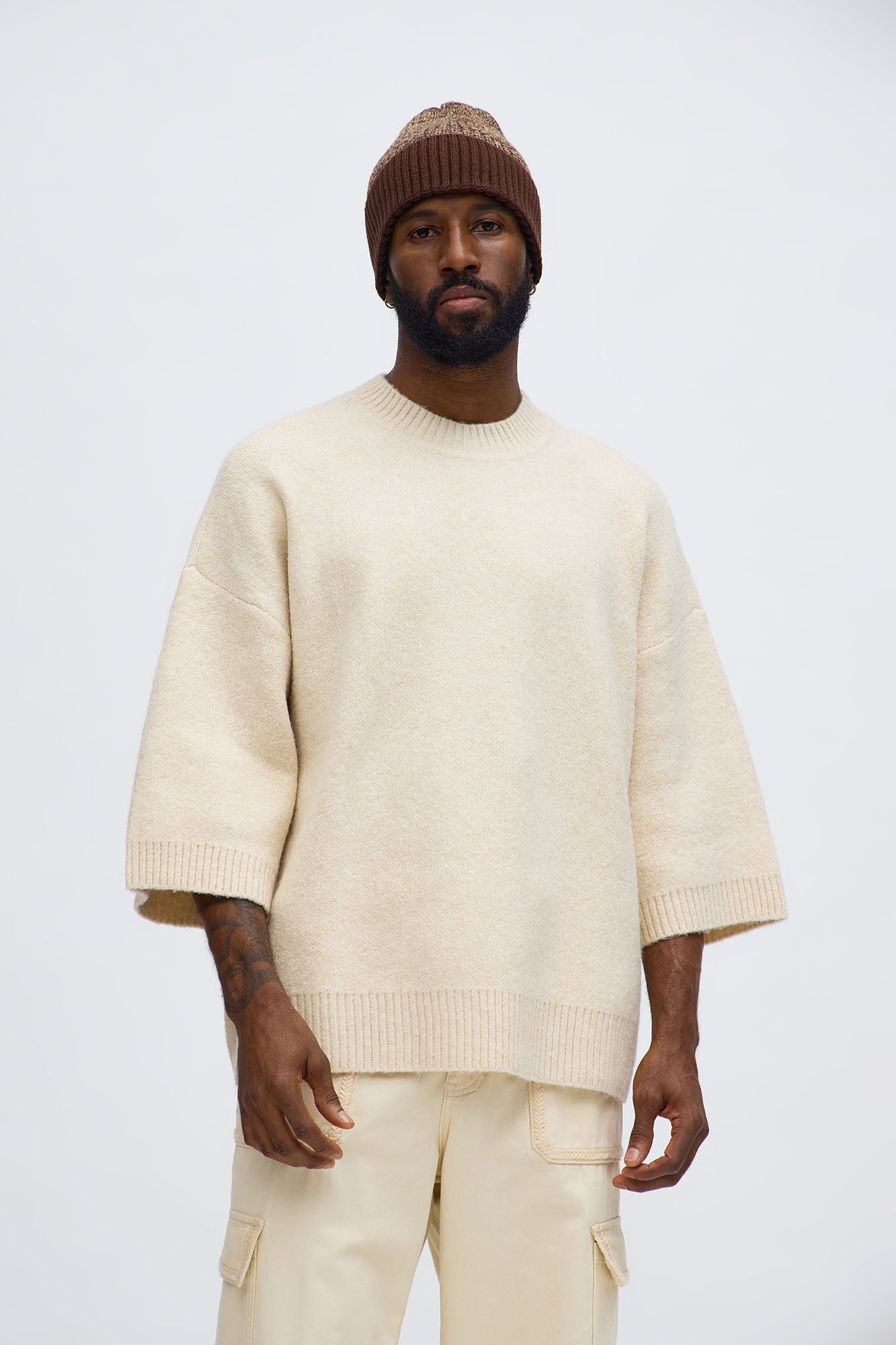 Oversized Ararat Sweater Shirt - Beige Fashion Nova