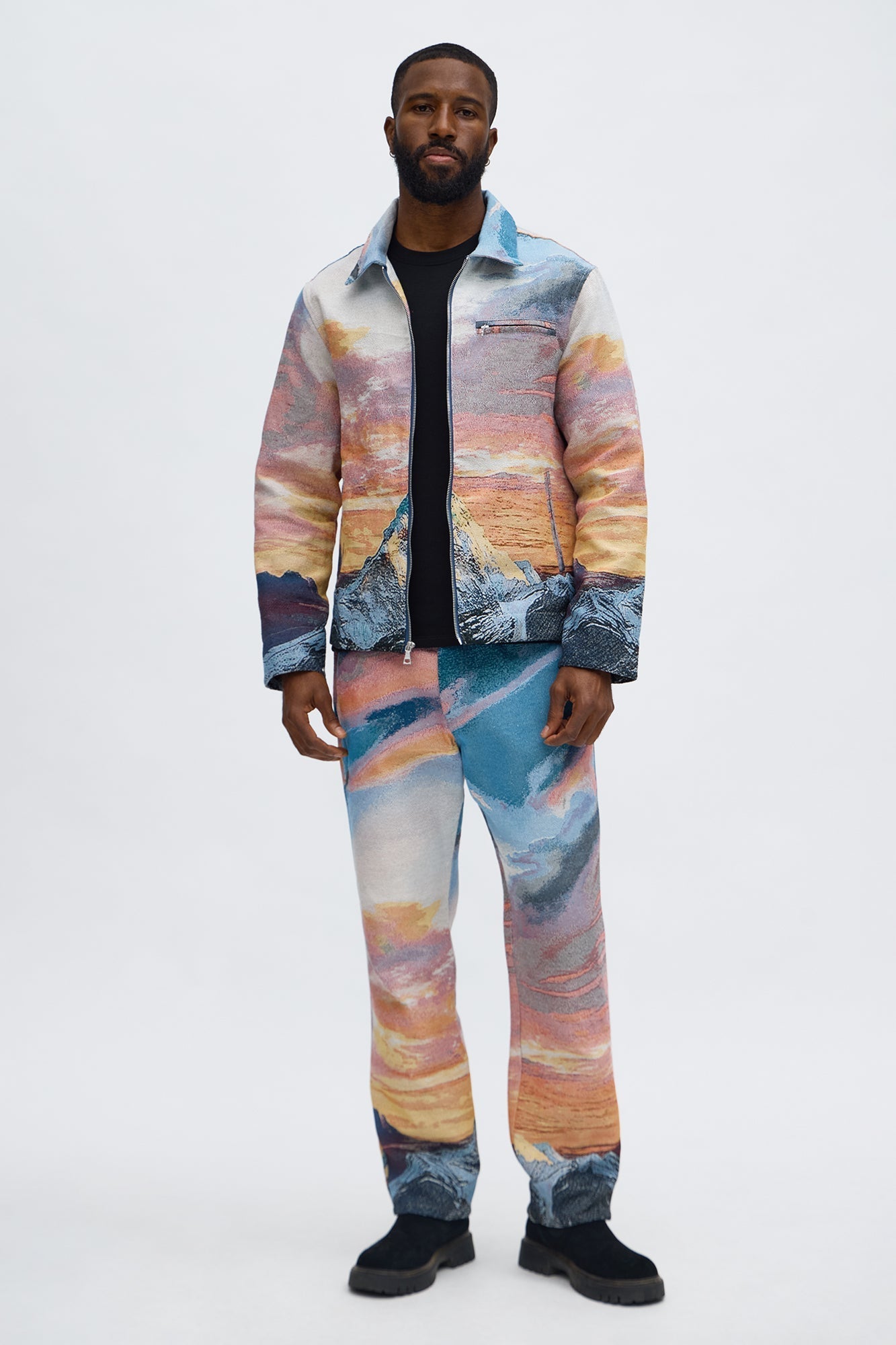 Peak Era Tapestry Work Jacket - Orange Fashion Nova