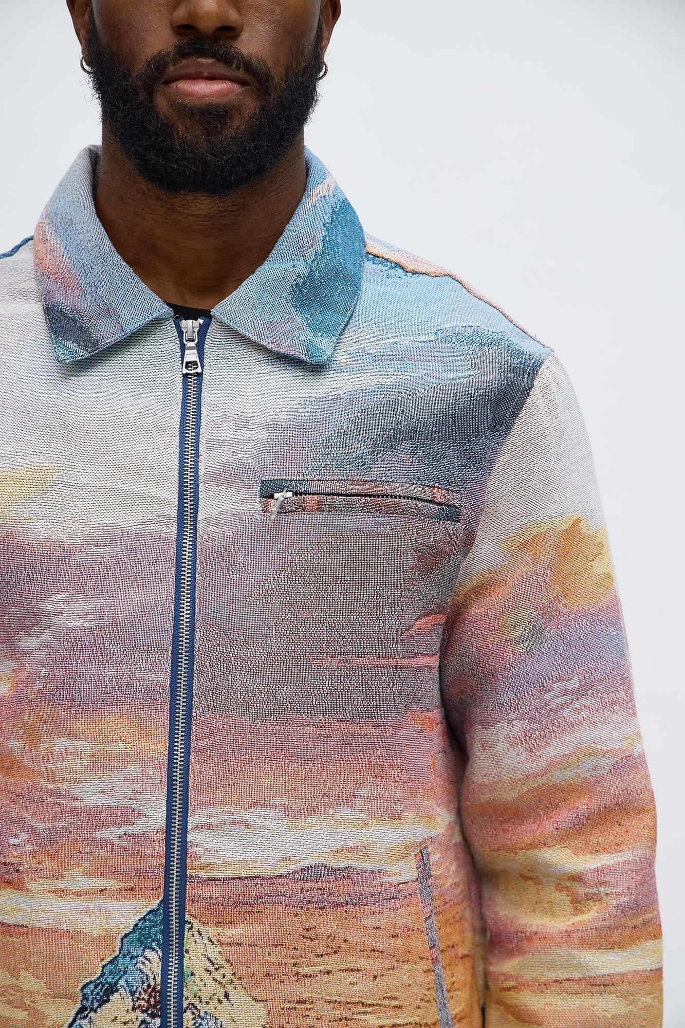 Peak Era Tapestry Work Jacket - Orange Fashion Nova