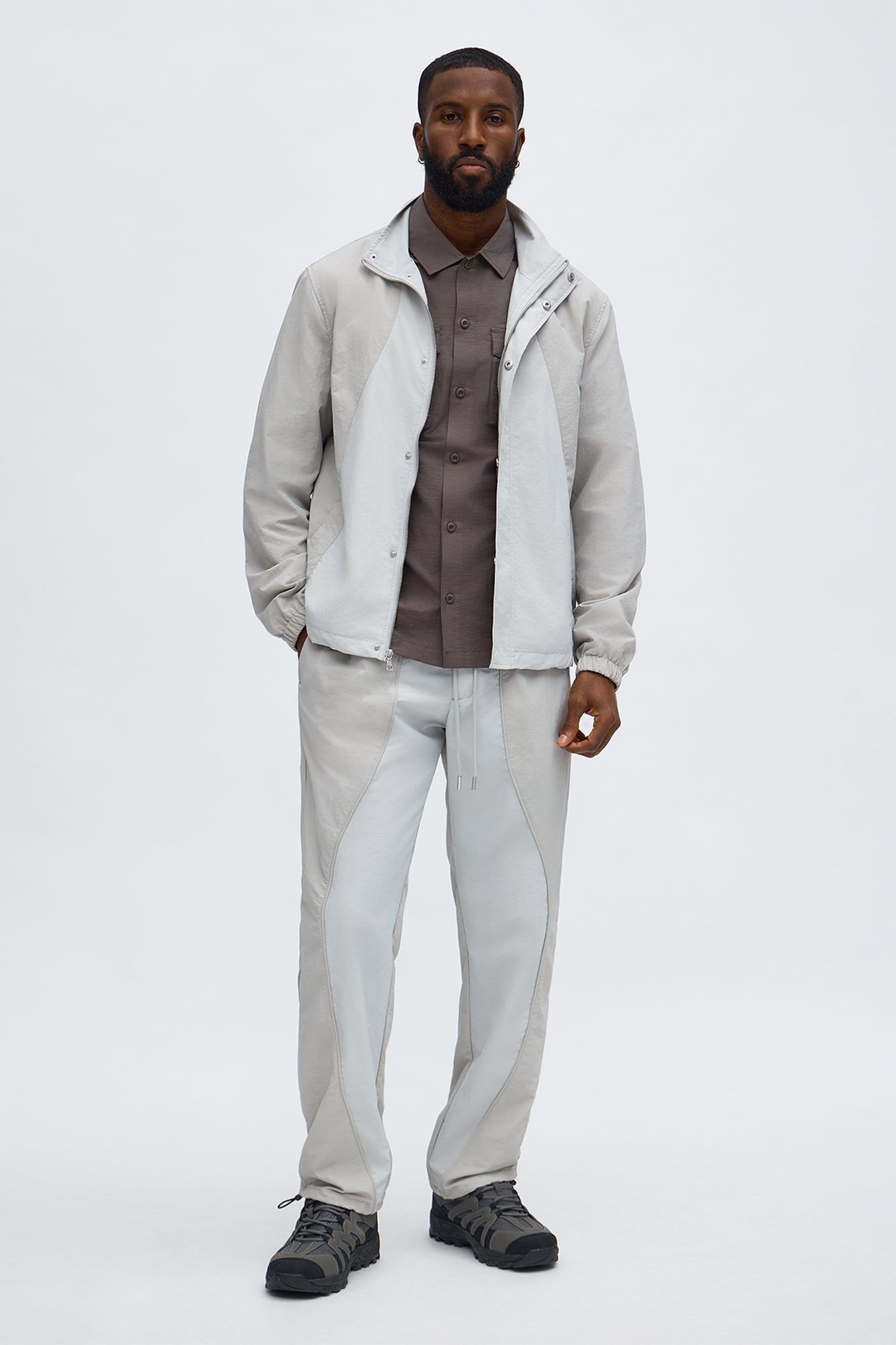 Straight Big Waves Track Pant - Grey Fashion Nova