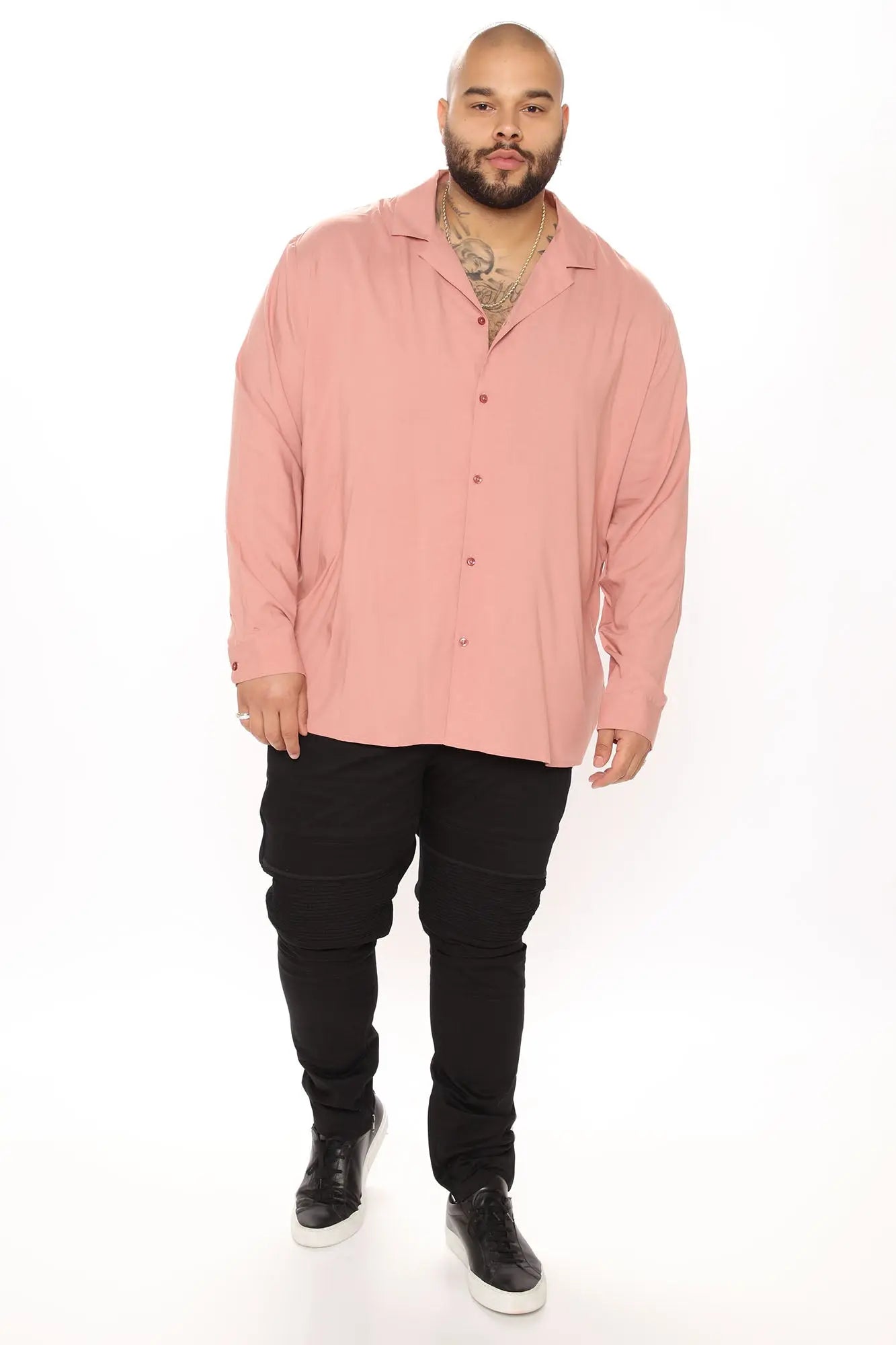 Dawson Relaxed Long Sleeve Button Up Shirt - Mauve Fashion Nova