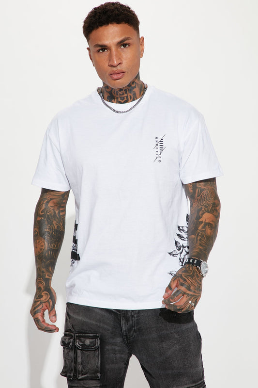 Black Roses Short Sleeve Tee - White Fashion Nova