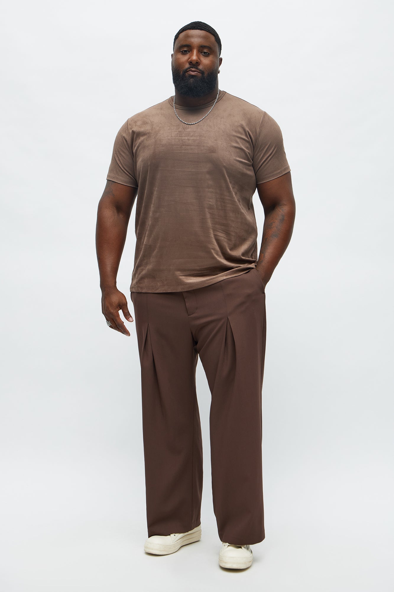 Velour Everyday Crew Tee - Brown Fashion Nova